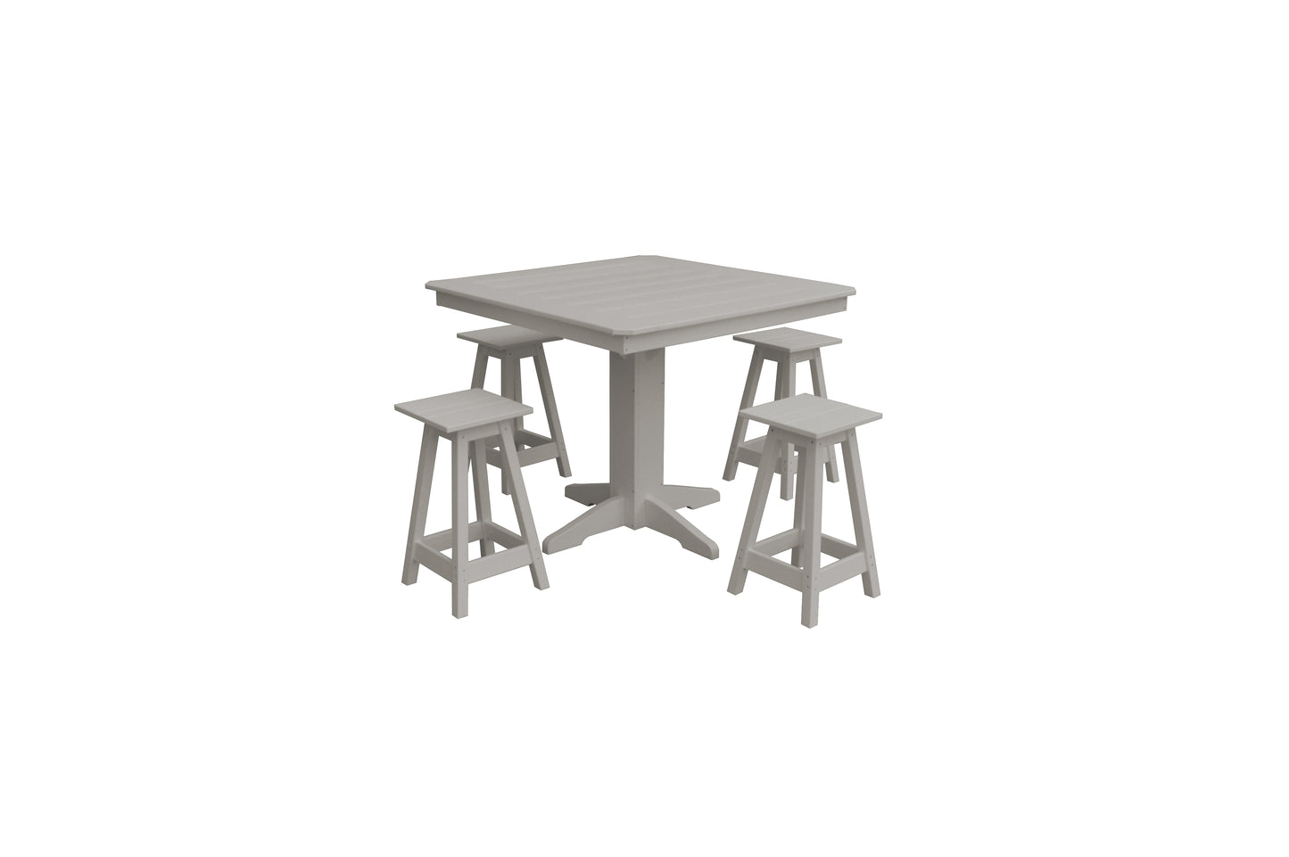 Bryton Park Poly Furniture Recycled Plastic 44in. Square Counter Table with Counter Stools 5 Piece Set (Counter Height) - LEAD TIME TO SHIP 10 BUSINESS DAYS