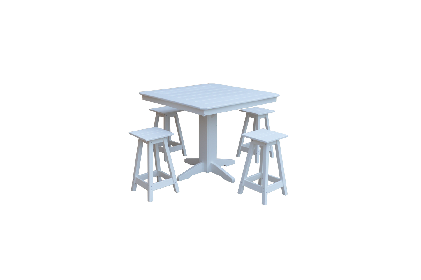 Bryton Park Poly Furniture Recycled Plastic 44in. Square Counter Table with Counter Stools 5 Piece Set (Counter Height) - LEAD TIME TO SHIP 10 BUSINESS DAYS