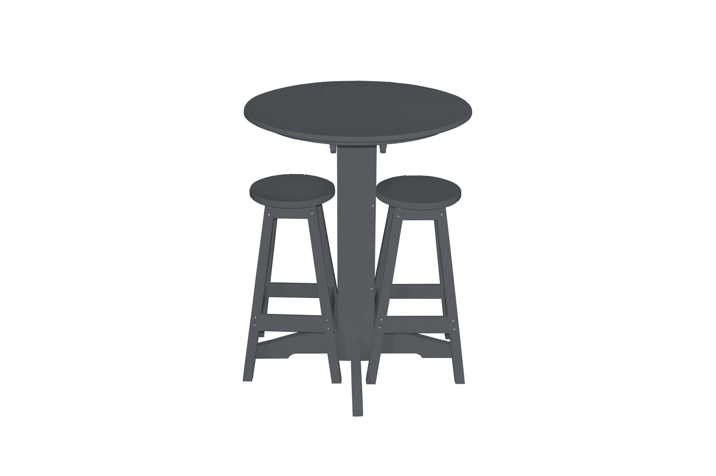 Bryton Park Poly Furniture Recycled Plastic 3 Piece Bar Set with 33" Round Table - LEAD TIME TO SHIP 10 BUSINESS DAYS
