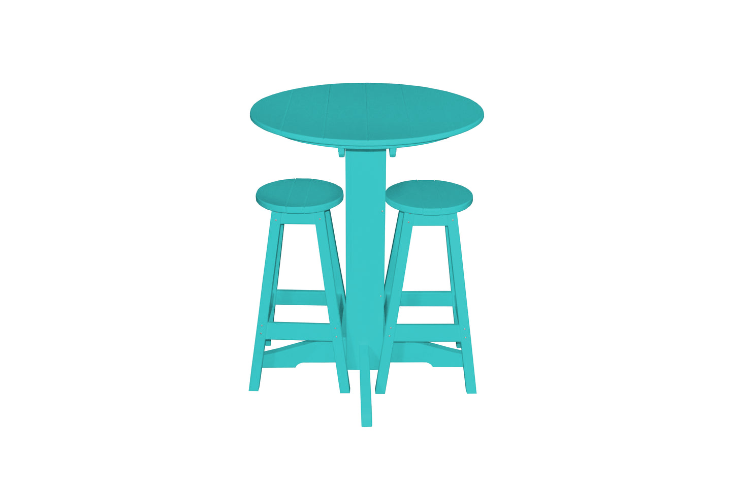 Bryton Park Poly Furniture Recycled Plastic 3 Piece Bar Set with 33" Round Table - LEAD TIME TO SHIP 10 BUSINESS DAYS