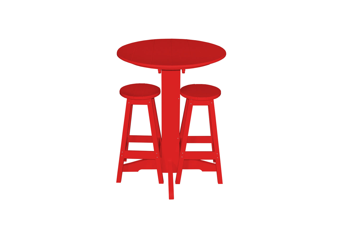 Bryton Park Poly Furniture Recycled Plastic 3 Piece Bar Set with 33" Round Table - LEAD TIME TO SHIP 10 BUSINESS DAYS