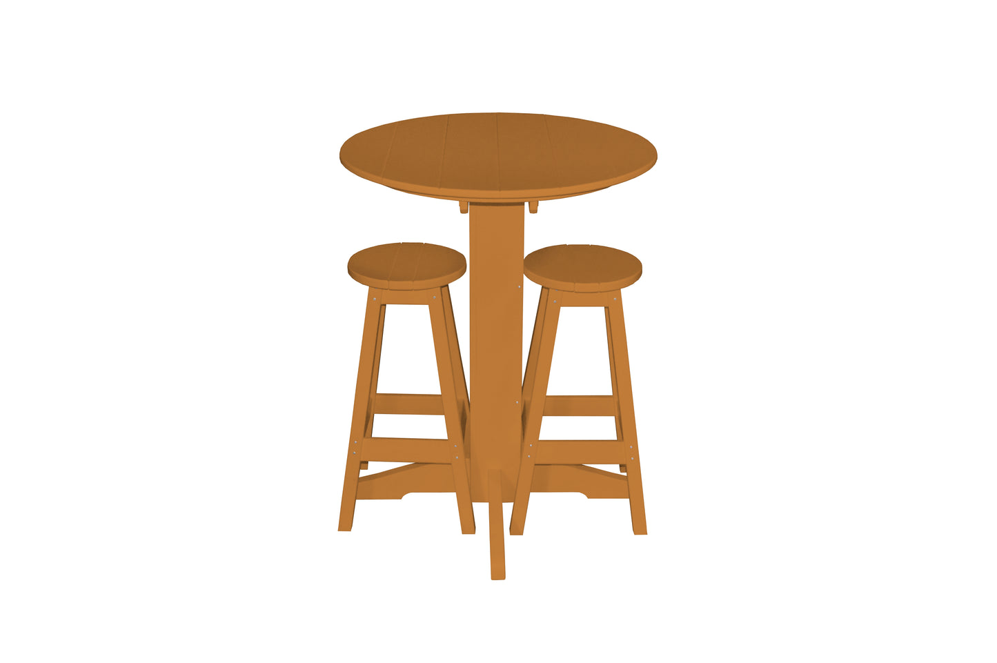 Bryton Park Poly Furniture Recycled Plastic 3 Piece Bar Set with 33" Round Table - LEAD TIME TO SHIP 10 BUSINESS DAYS
