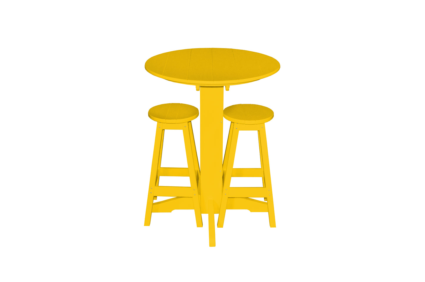 Bryton Park Poly Furniture Recycled Plastic 3 Piece Bar Set with 33" Round Table - LEAD TIME TO SHIP 10 BUSINESS DAYS