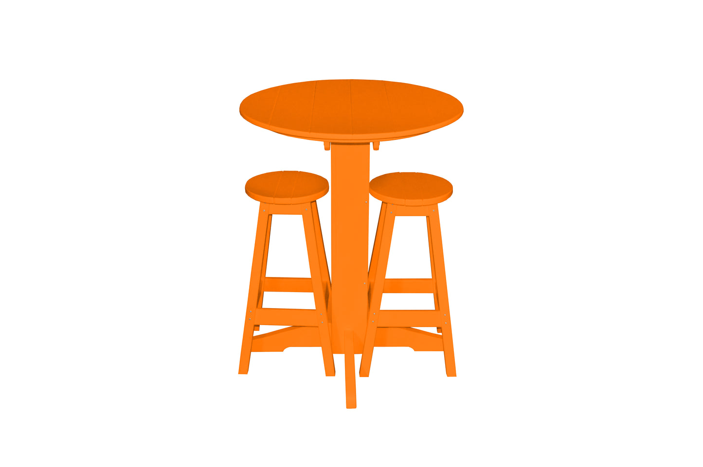 Bryton Park Poly Furniture Recycled Plastic 3 Piece Bar Set with 33" Round Table - LEAD TIME TO SHIP 10 BUSINESS DAYS