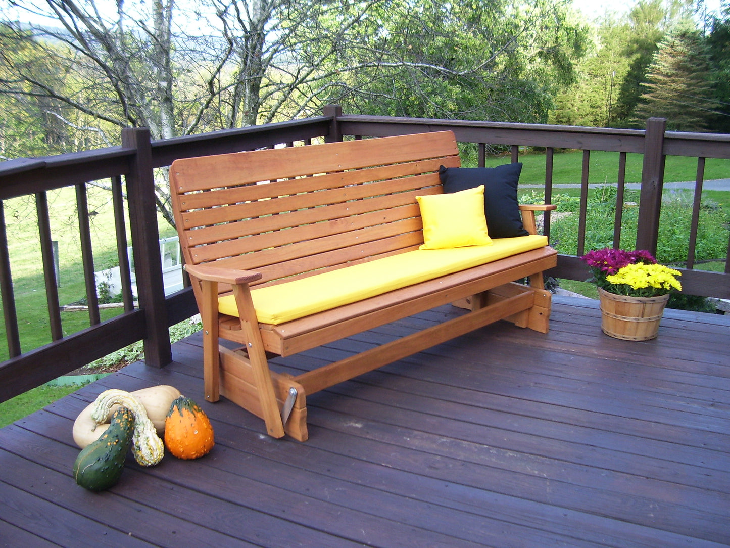A&L Furniture Co. Pressure Treated Pine 6' Highback Glider - LEAD TIME TO SHIP 10 BUSINESS DAYS