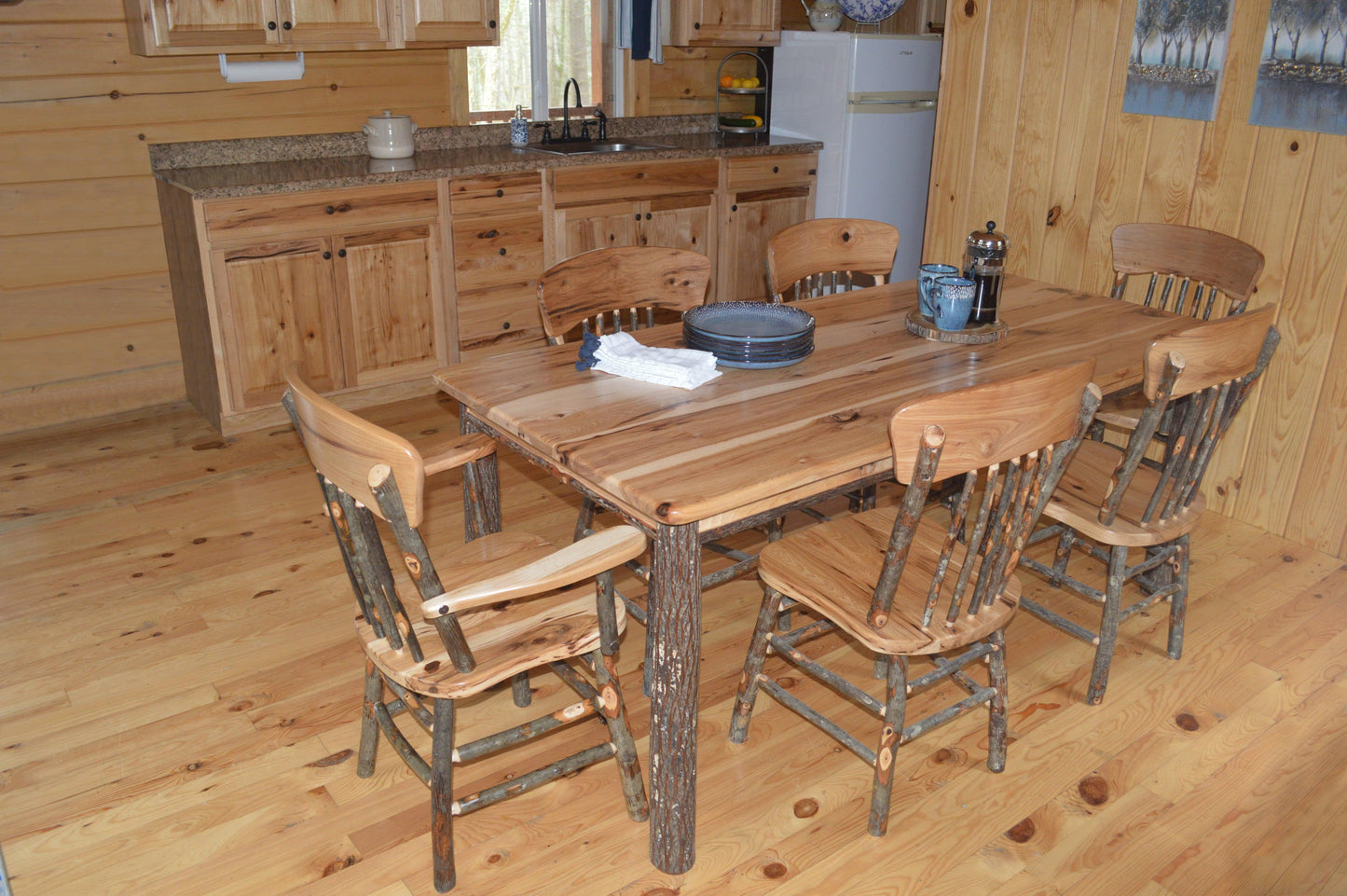 A&L Furniture Co. Timberlux Rustic Hickory 6' Farm Table - LEAD TIME TO SHIP 10 BUSINESS DAYS