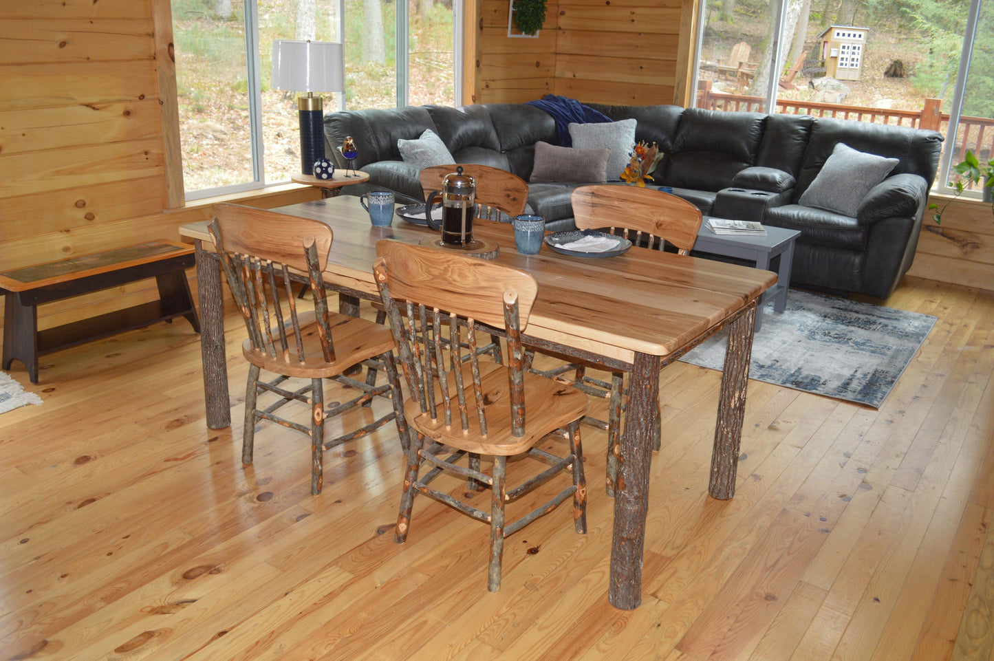 A&L Furniture Co. Timberlux Rustic Hickory 6' Farm Table - LEAD TIME TO SHIP 10 BUSINESS DAYS