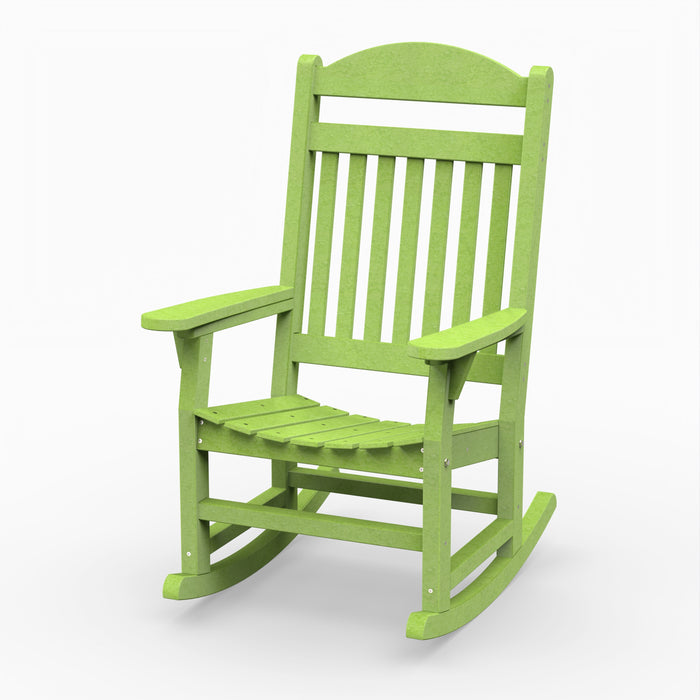 Patio Rocking Chair, Poly Lumber Porch Rocker with High Back, 350Lbs Support  Rocking Chairs for Both Outdoor and Indoor 