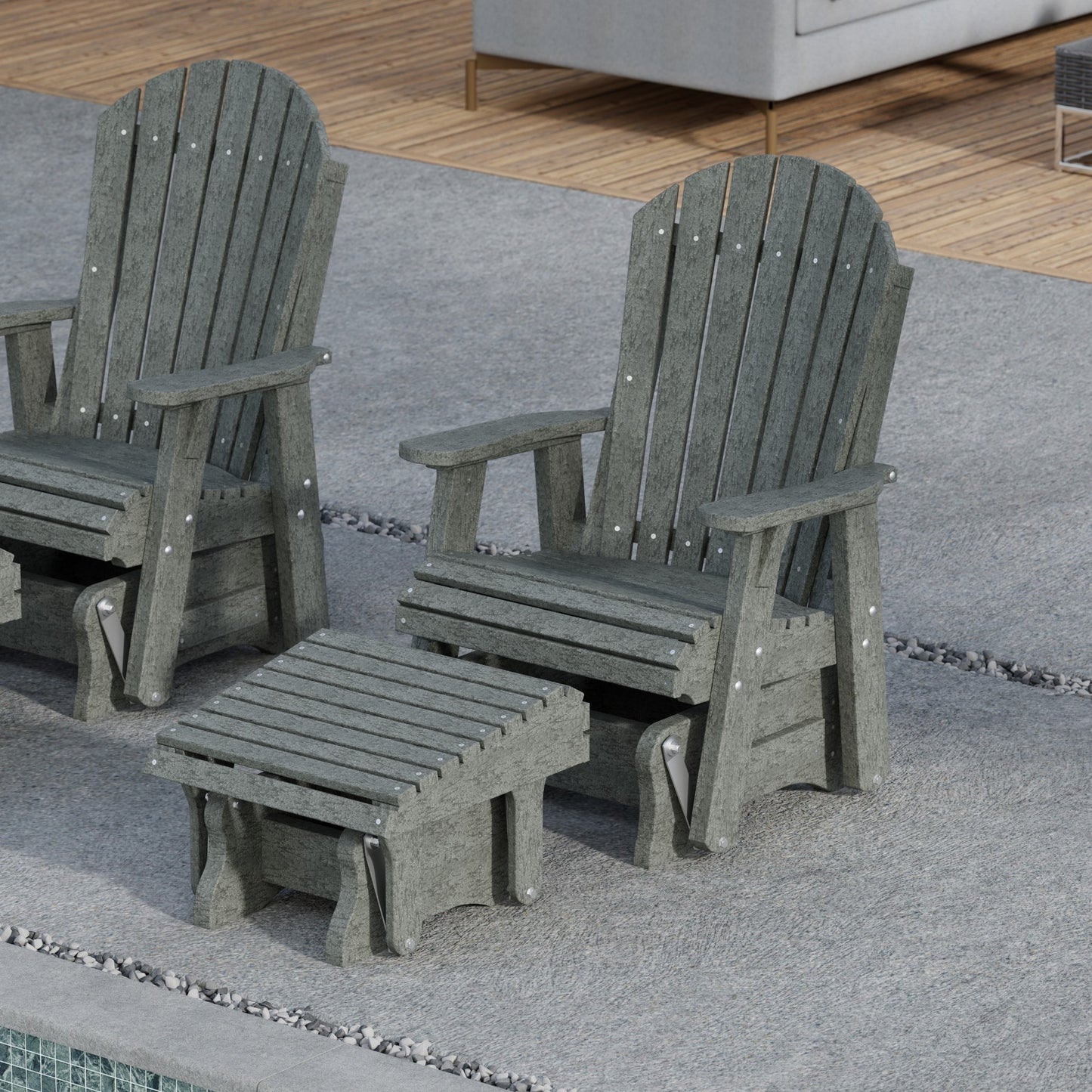 Wildridge Recycled Plastic Heritage Gliding Footrest (QUICK SHIP) - LEAD TIME TO SHIP 5 BUSINESS DAYS OR LESS