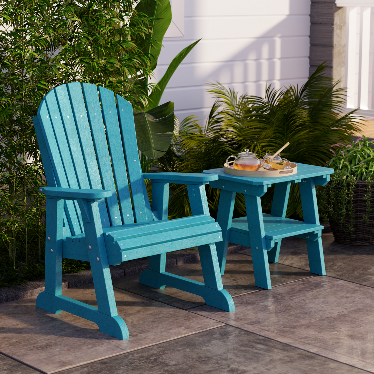 Wildridge Outdoor Recycled Plastic Heritage 2 Tier End Table - LEAD TIME TO SHIP 4 TO 6 WEEKS