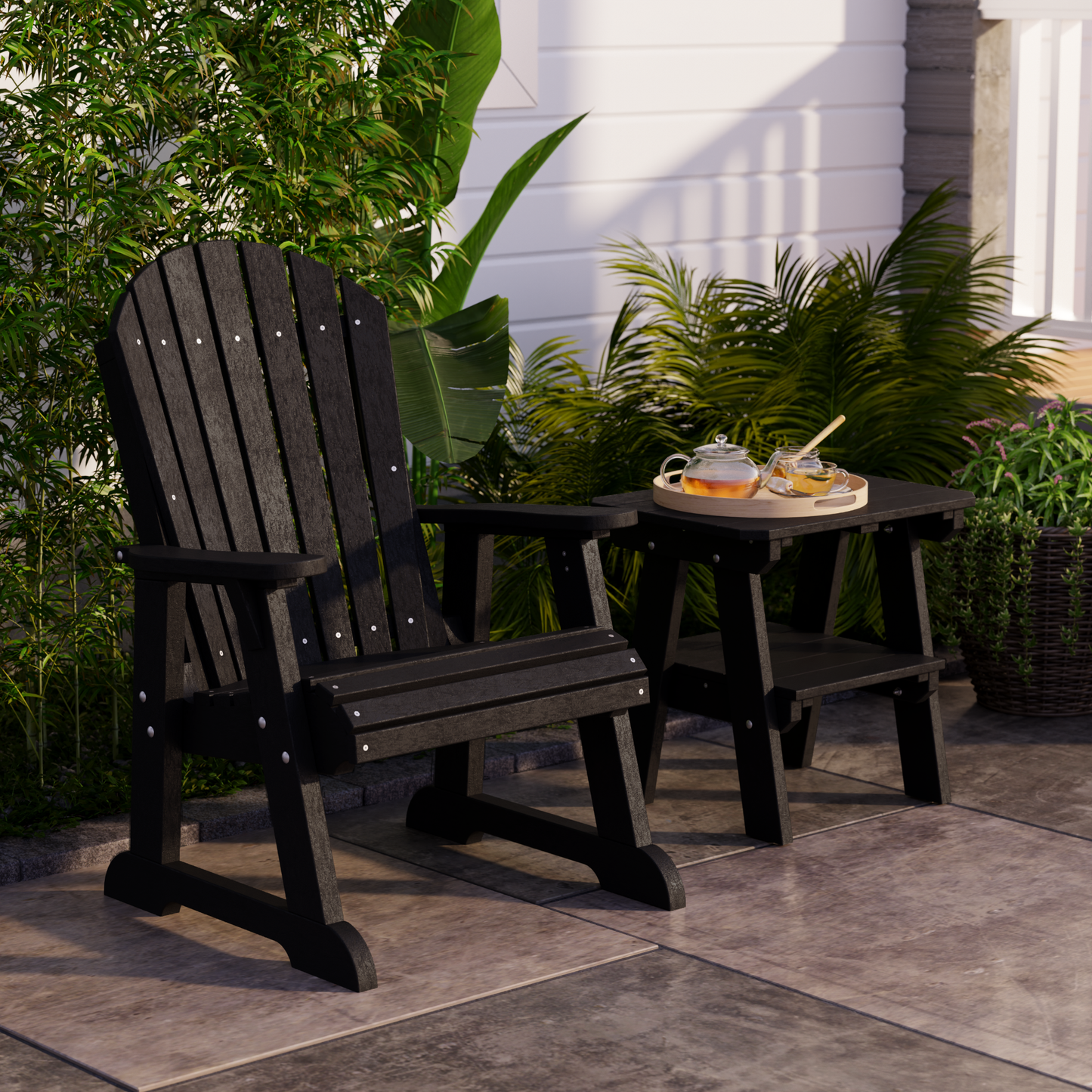 Wildridge Outdoor Recycled Plastic Heritage 2 Tier End Table - LEAD TIME TO SHIP 4 TO 6 WEEKS