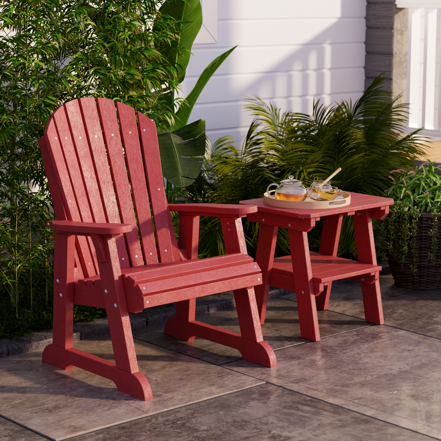 Wildridge Outdoor Recycled Plastic Heritage 2 Tier End Table - LEAD TIME TO SHIP 4 TO 6 WEEKS