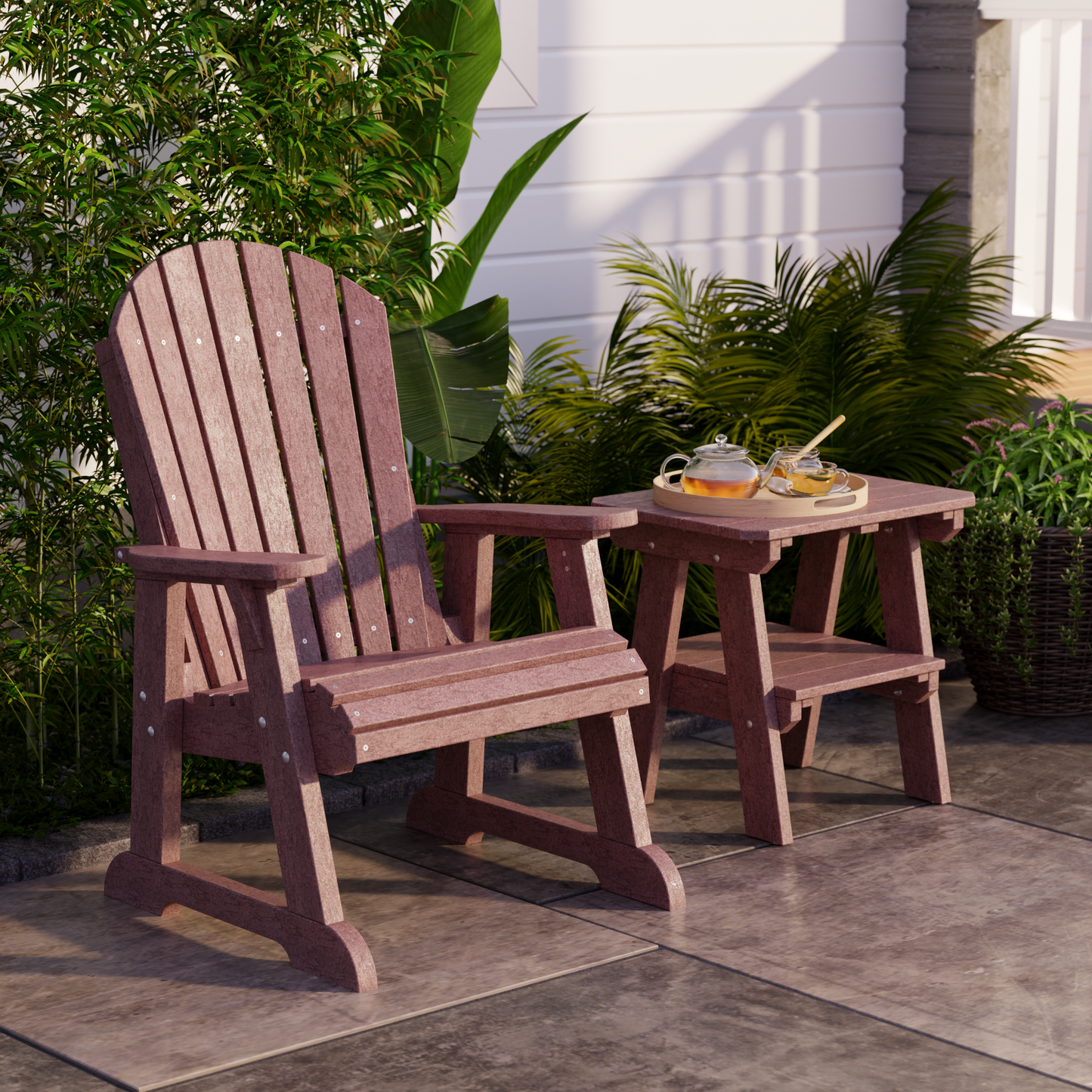 Wildridge Outdoor Recycled Plastic Heritage 2 Tier End Table - LEAD TIME TO SHIP 4 TO 6 WEEKS