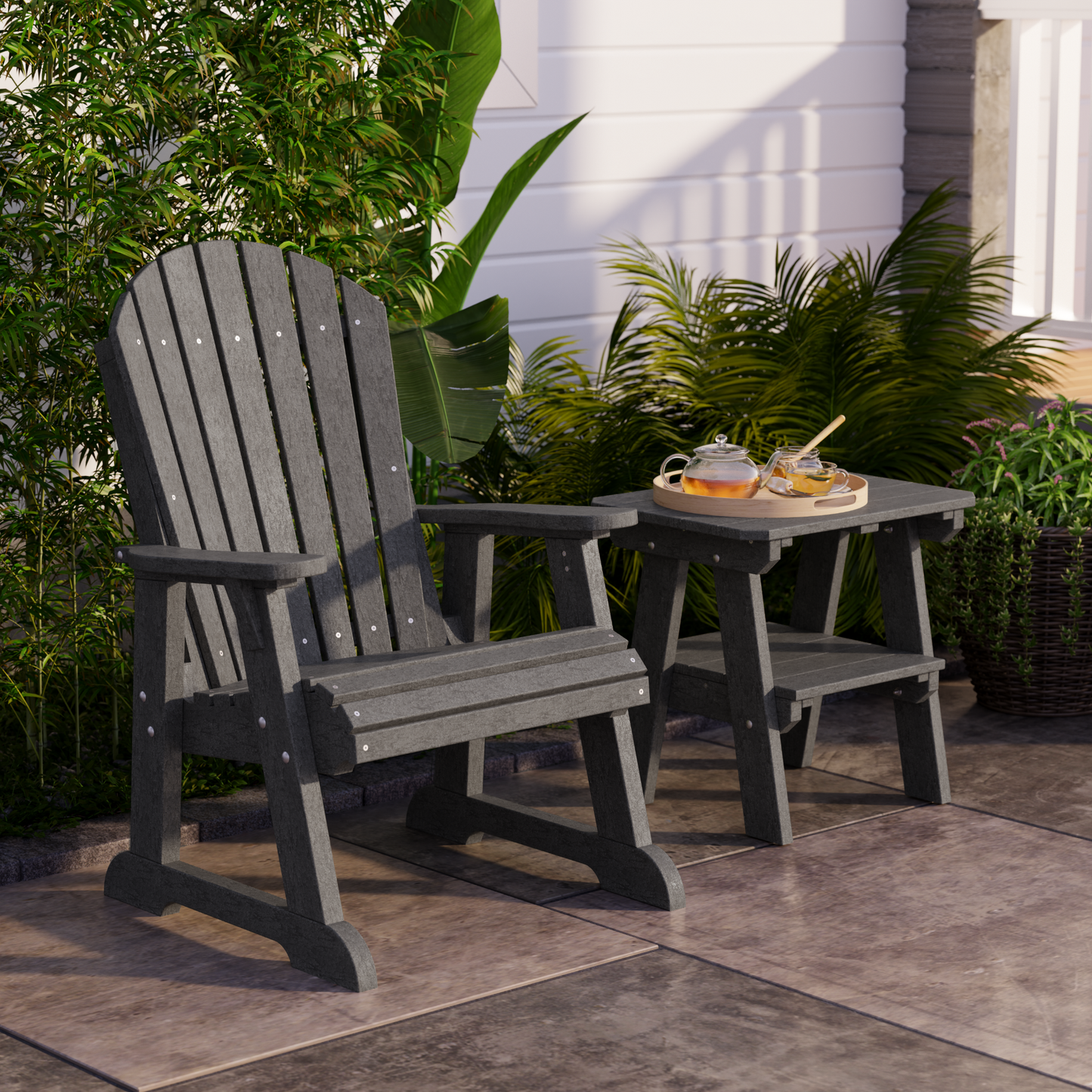 Wildridge Outdoor Recycled Plastic Heritage 2 Tier End Table - LEAD TIME TO SHIP 4 TO 6 WEEKS