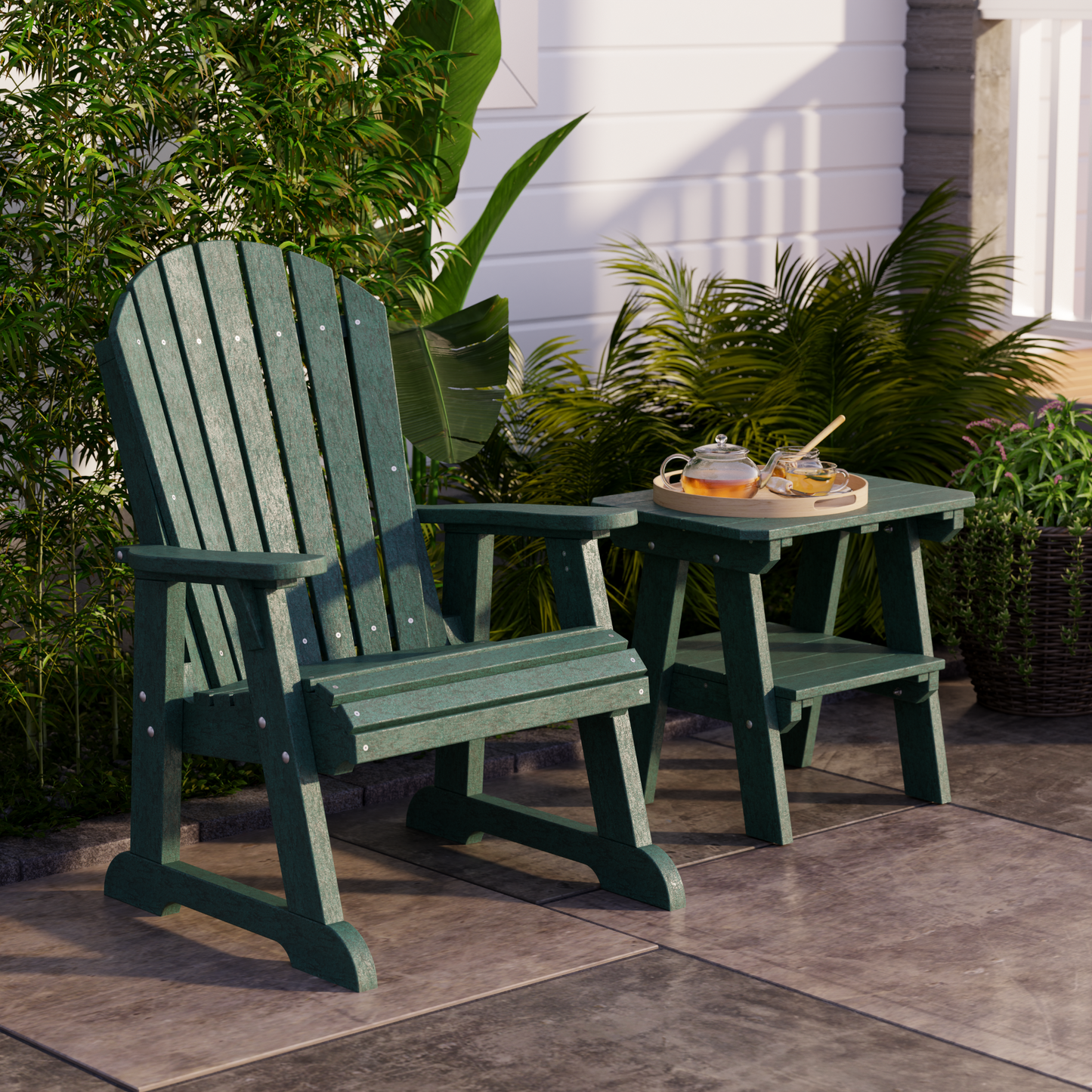 Wildridge Outdoor Recycled Plastic Heritage 2 Tier End Table - LEAD TIME TO SHIP 4 TO 6 WEEKS