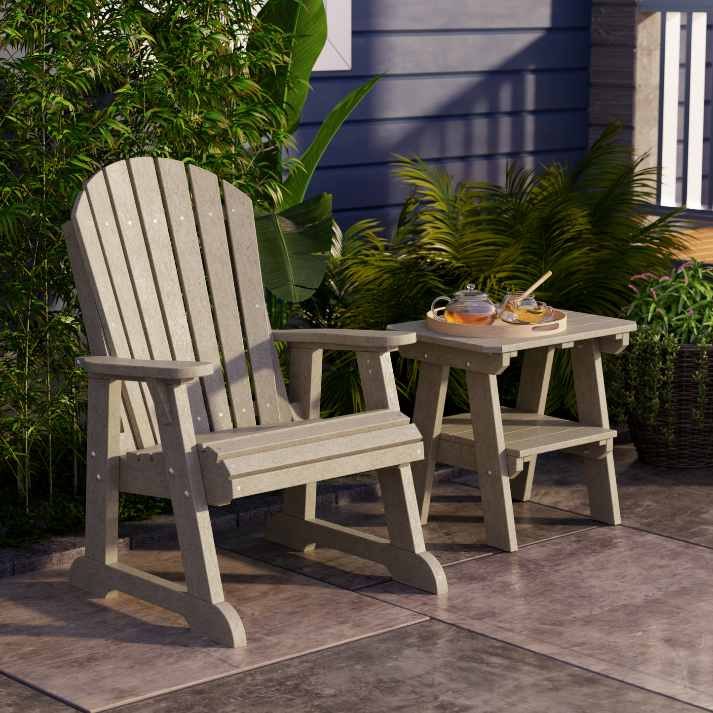 Wildridge Outdoor Recycled Plastic Heritage 2 Tier End Table - LEAD TIME TO SHIP 4 TO 6 WEEKS