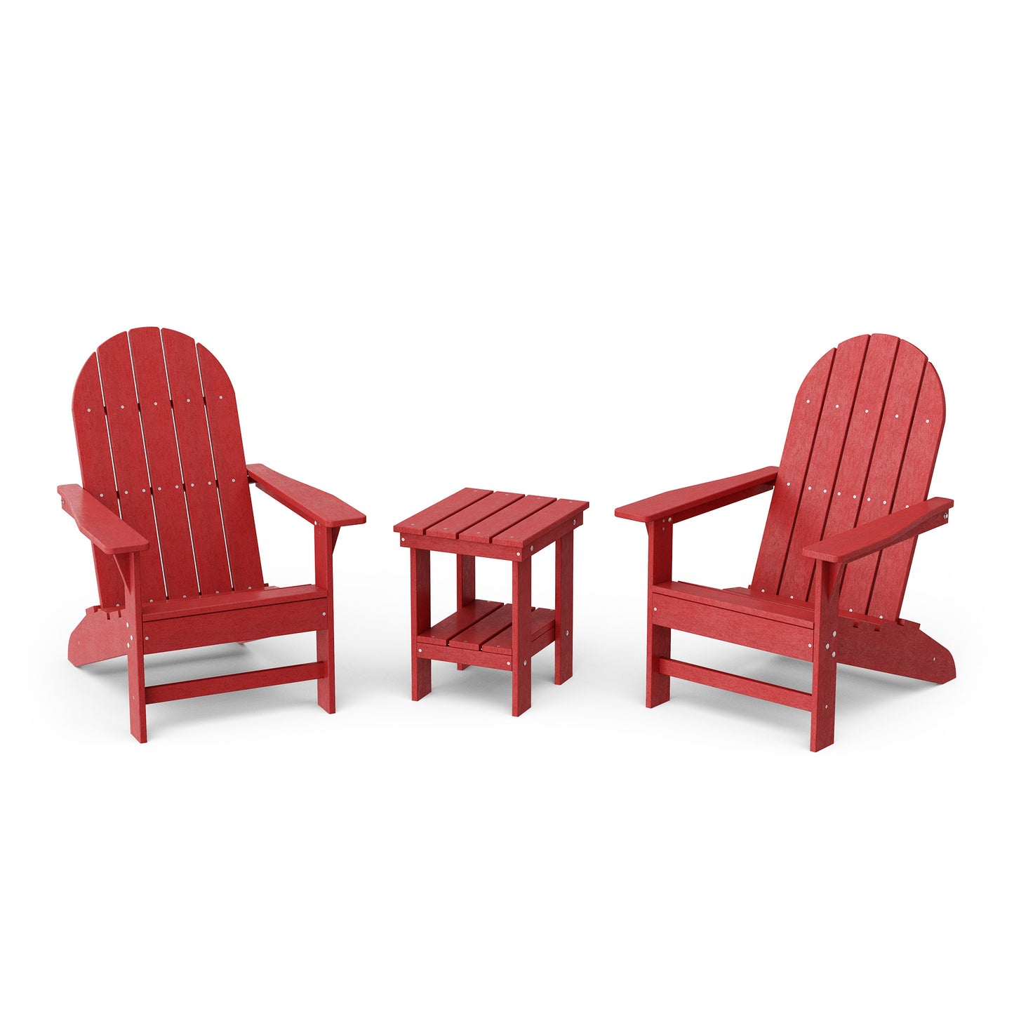 Wildridge Freedom 3-Piece Traditional Adirondack Set With Side Table - LEAD TIME TO SHIP 4 TO 6 WEEKS