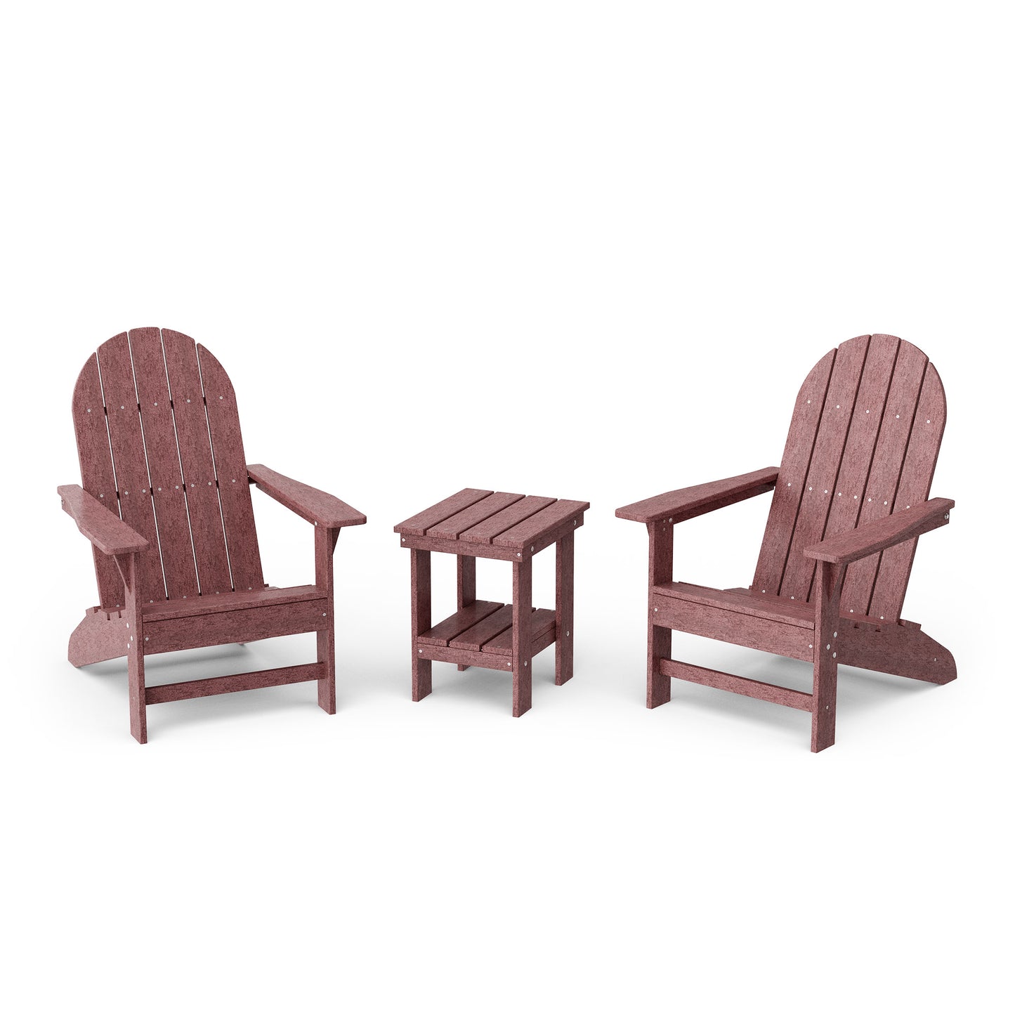 Wildridge Freedom 3-Piece Traditional Adirondack Set With Side Table - LEAD TIME TO SHIP 4 TO 6 WEEKS