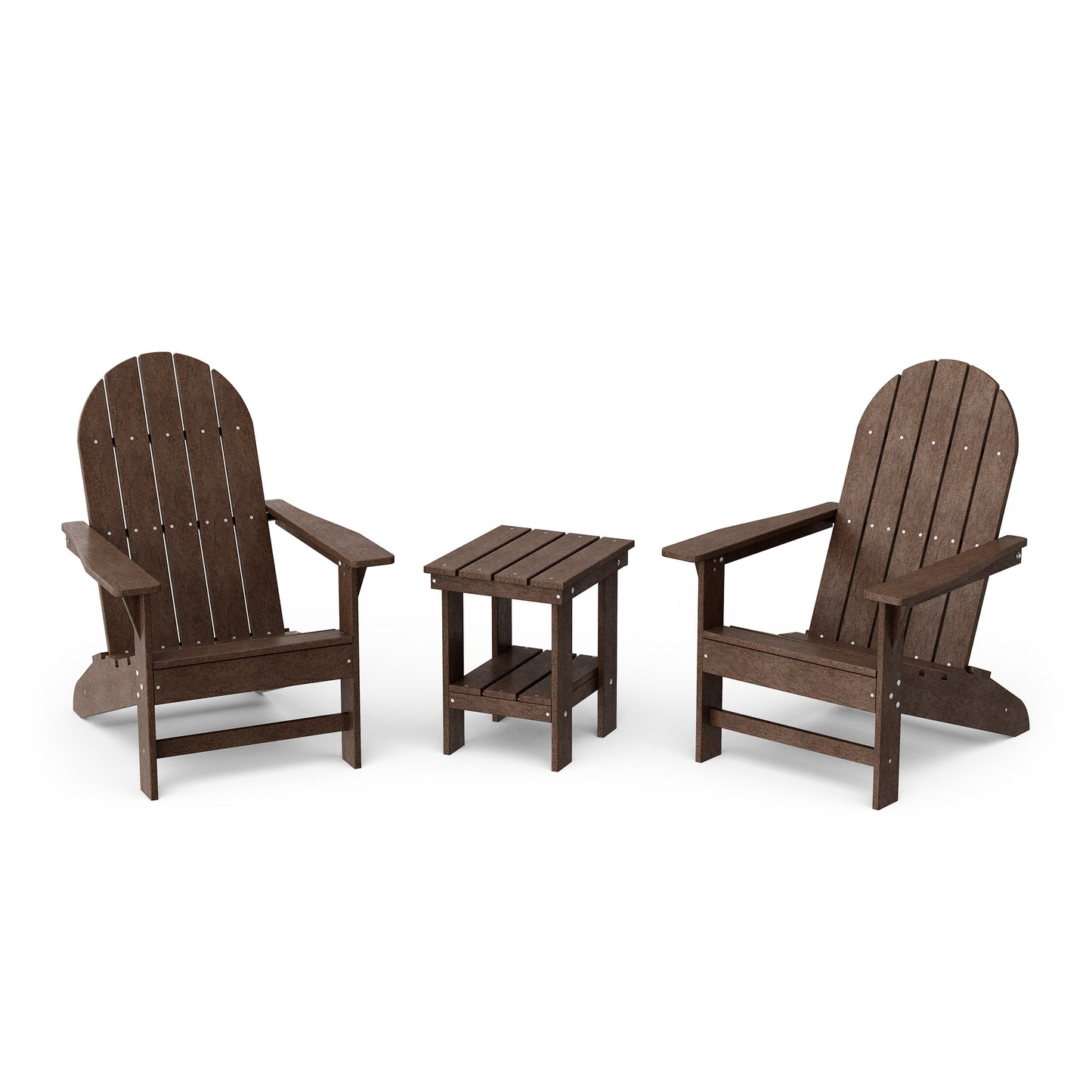 Wildridge Freedom 3-Piece Traditional Adirondack Set With Side Table - LEAD TIME TO SHIP 4 TO 6 WEEKS