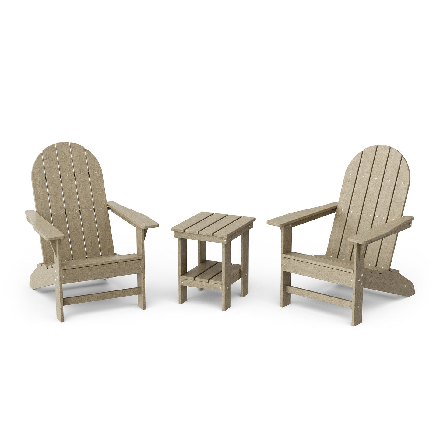 Wildridge Freedom 3-Piece Traditional Adirondack Set With Side Table - LEAD TIME TO SHIP 4 TO 6 WEEKS