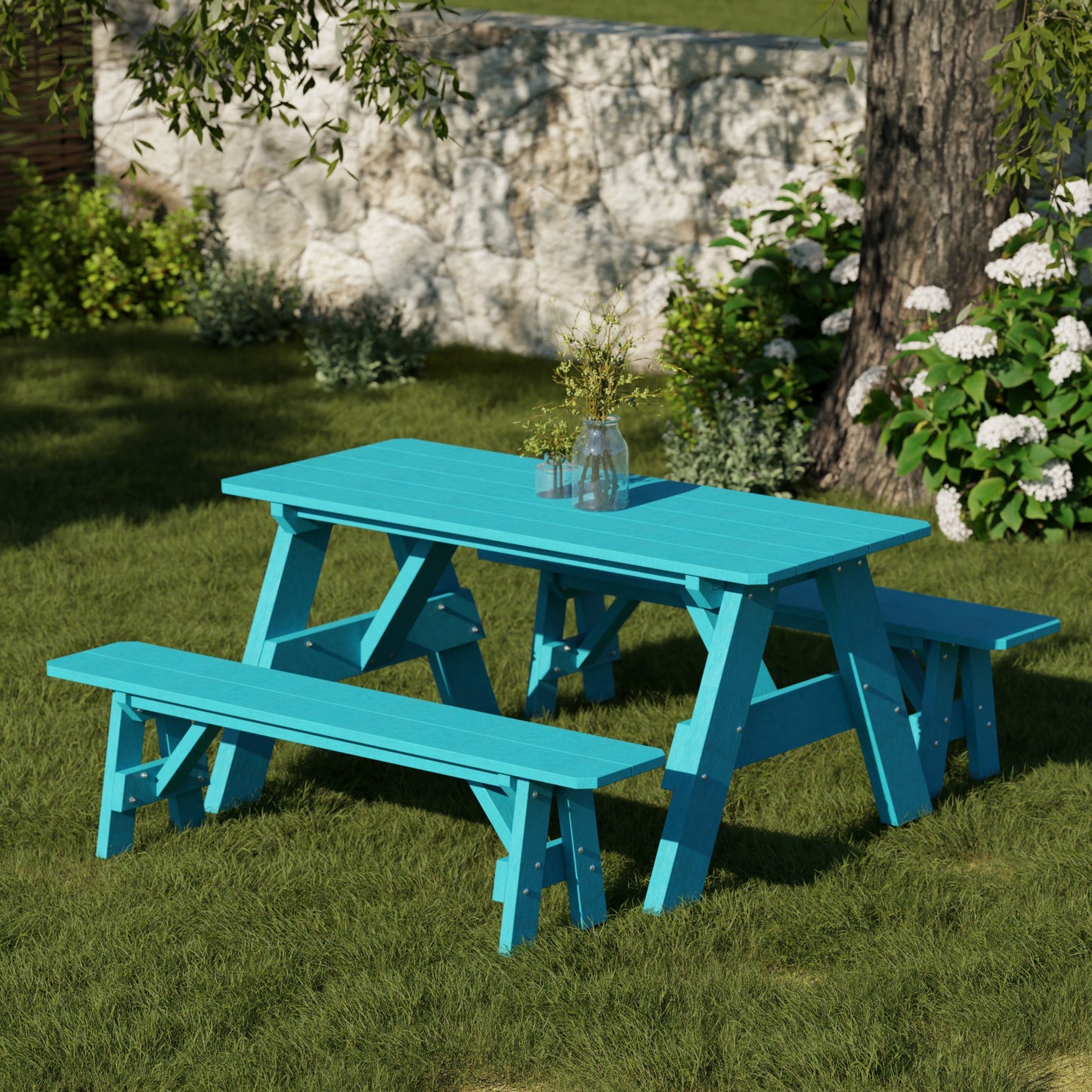Wildridge Heritage 72" Picnic Table with Detached Benches - LEAD TIME TO SHIP 4 TO 6 WEEKS