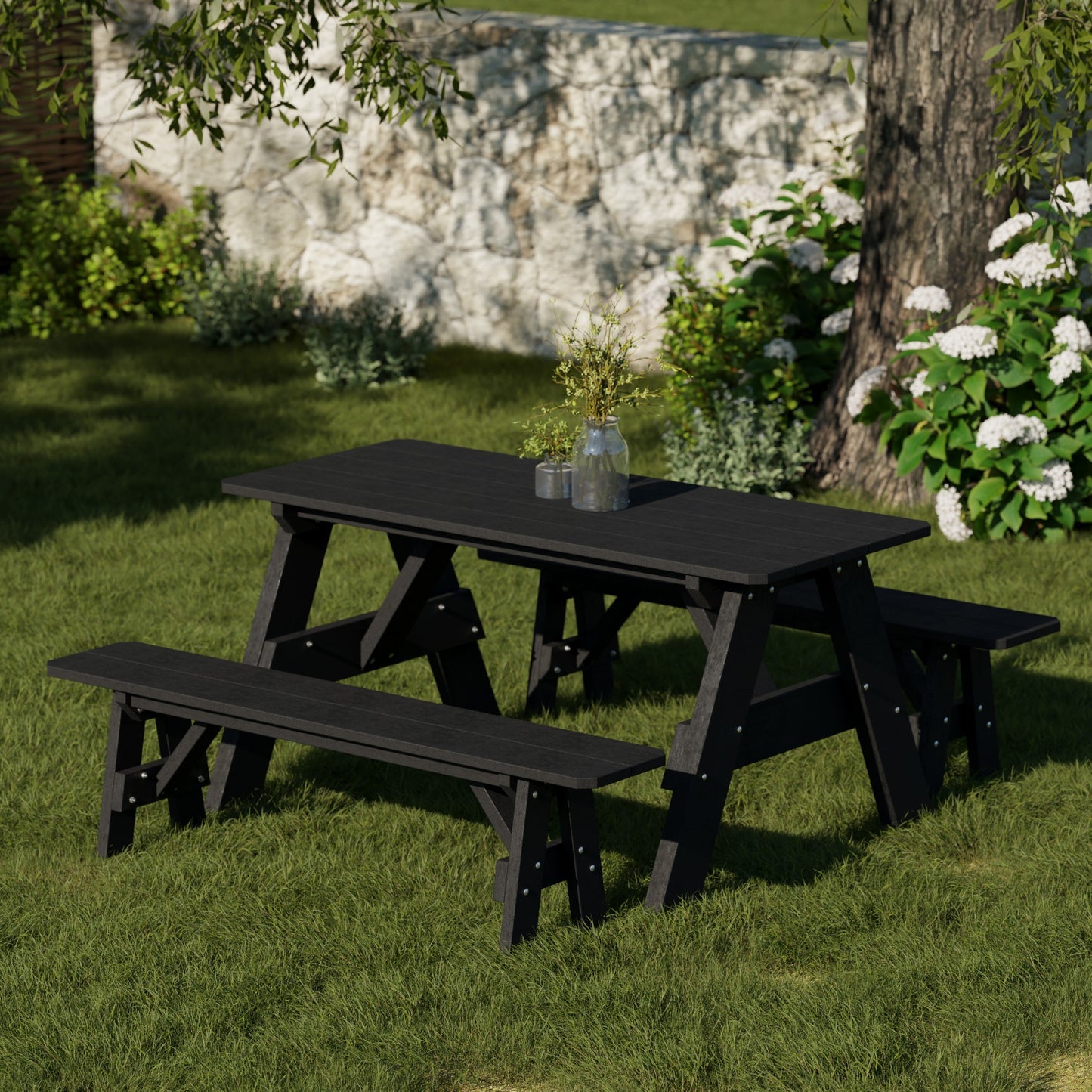 Wildridge Heritage 72" Picnic Table with Detached Benches - LEAD TIME TO SHIP 4 TO 6 WEEKS