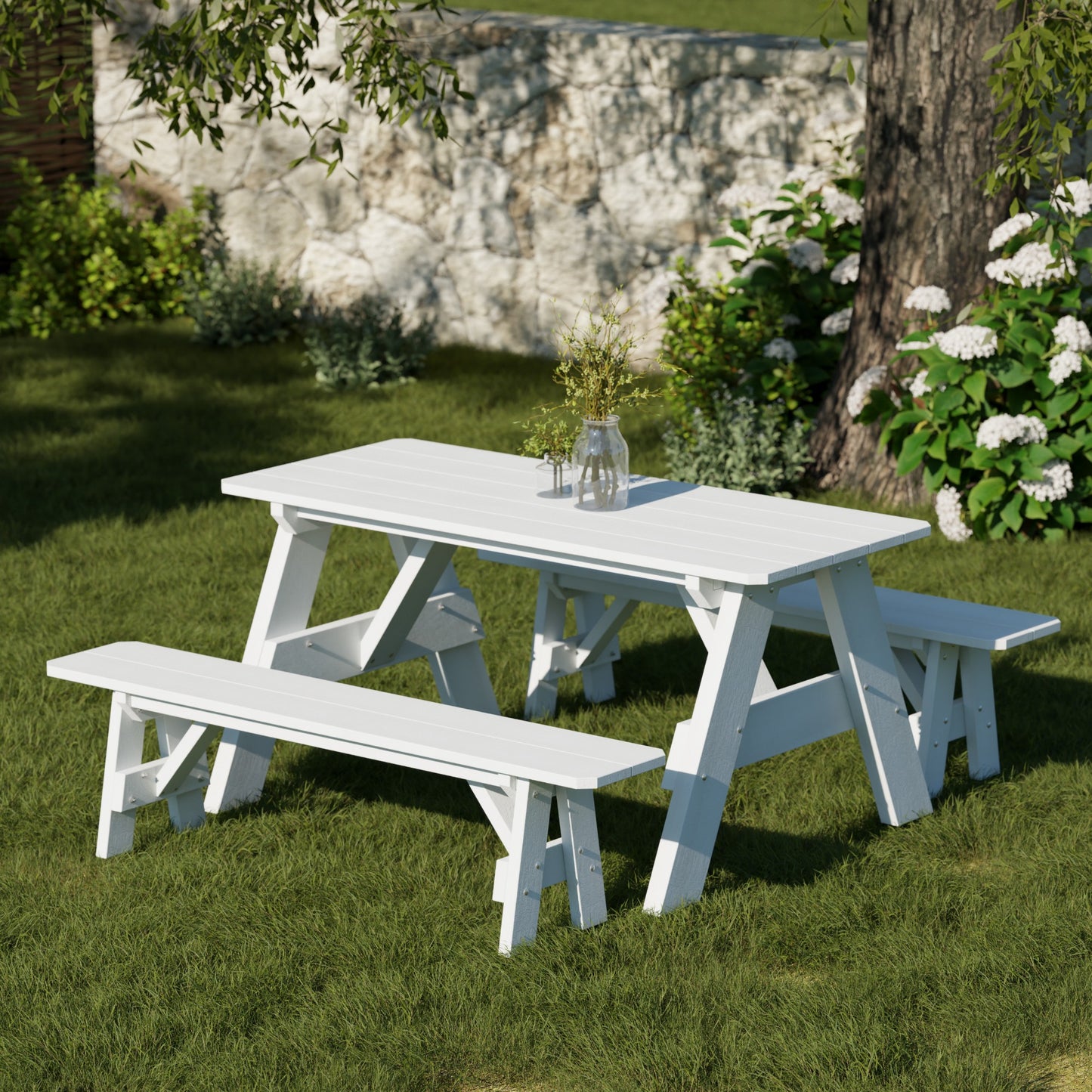 Wildridge Heritage 72" Picnic Table with Detached Benches - LEAD TIME TO SHIP 4 TO 6 WEEKS