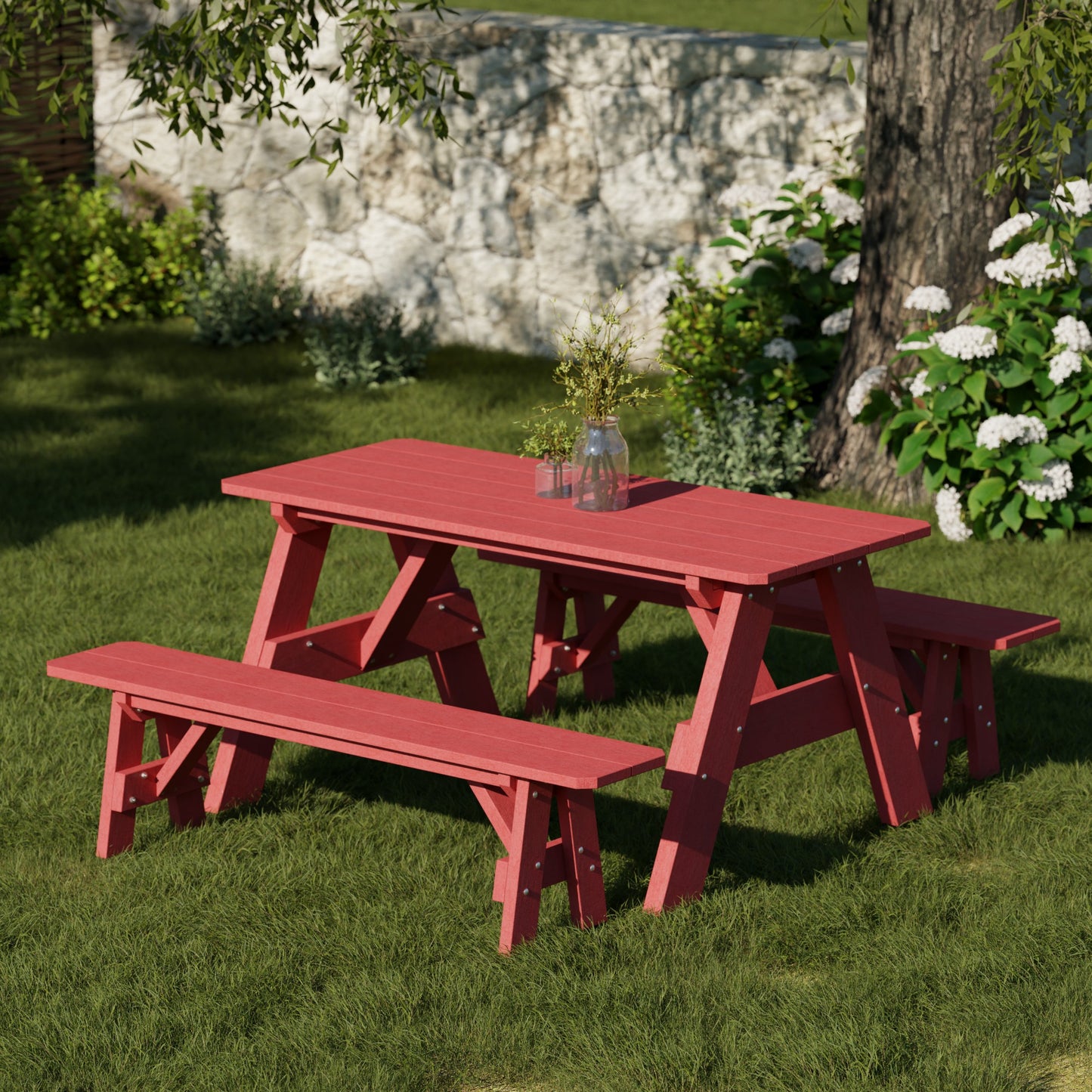 Wildridge Heritage 72" Picnic Table with Detached Benches - LEAD TIME TO SHIP 4 TO 6 WEEKS