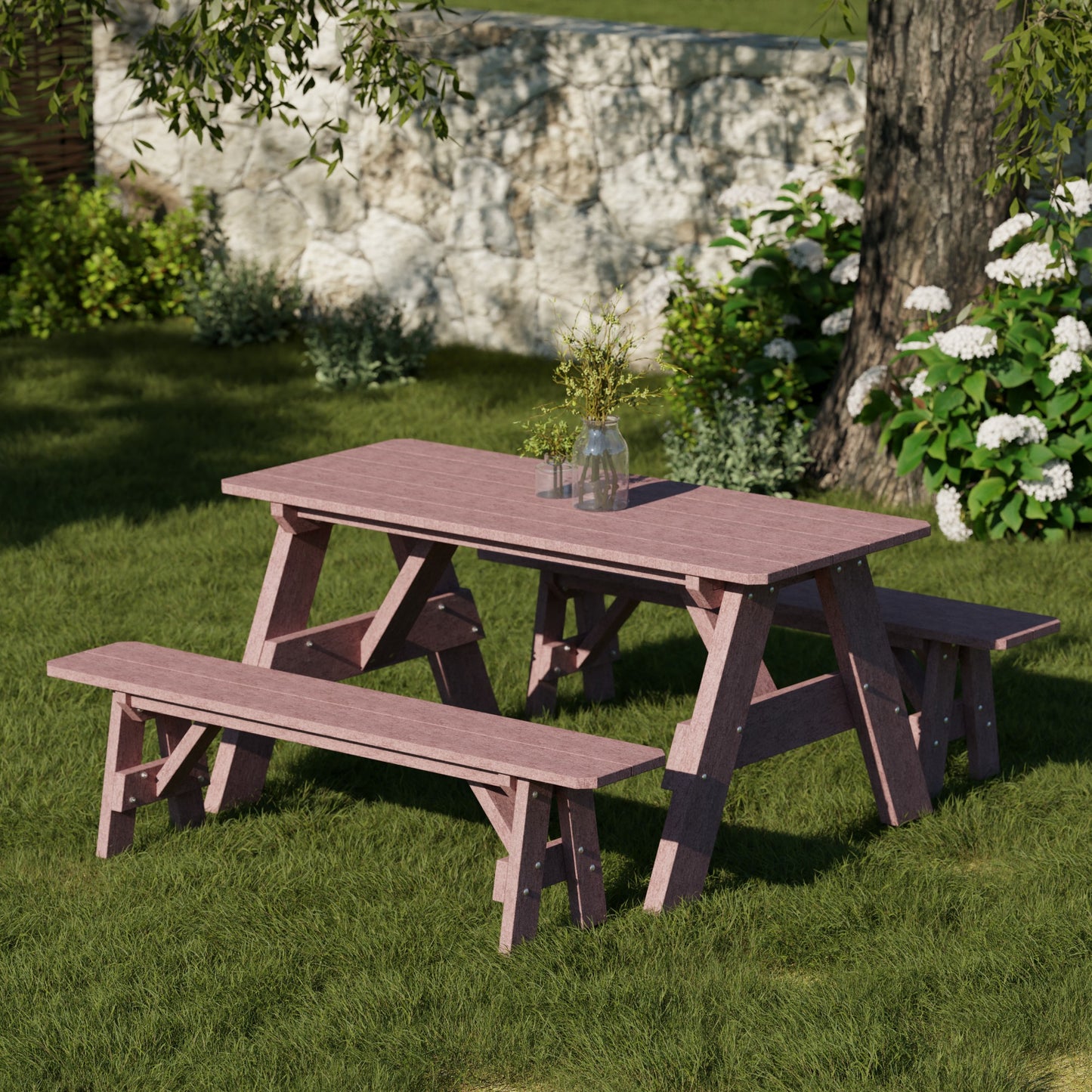 Wildridge Heritage 72" Picnic Table with Detached Benches - LEAD TIME TO SHIP 4 TO 6 WEEKS