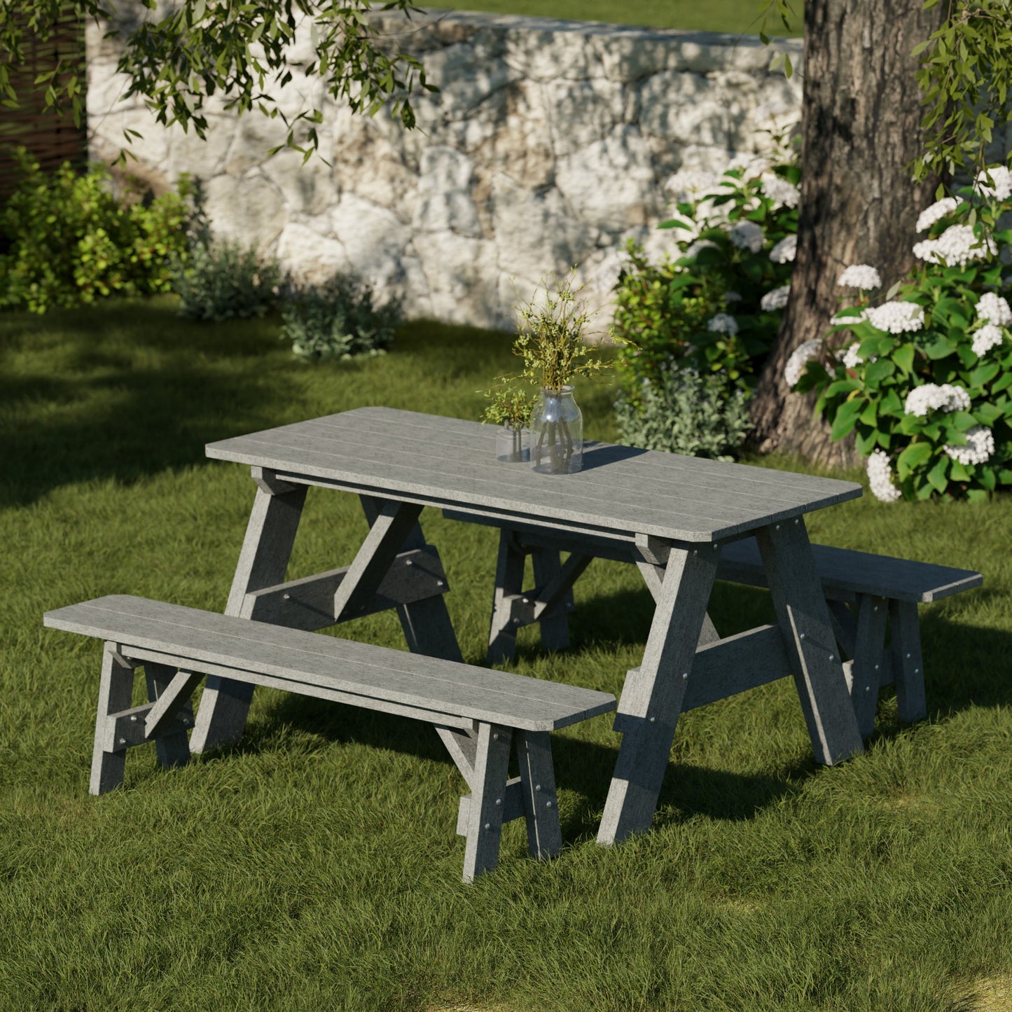 Wildridge Heritage 72" Picnic Table with Detached Benches - LEAD TIME TO SHIP 4 TO 6 WEEKS