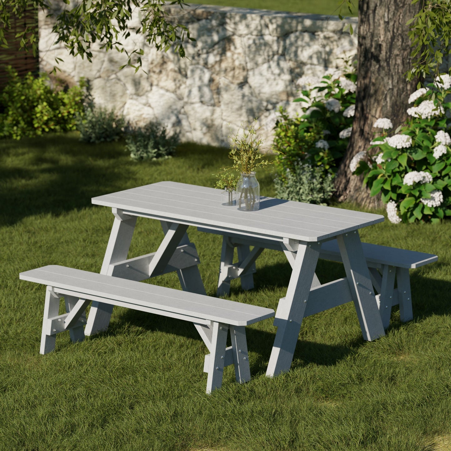 Wildridge Heritage 72" Picnic Table with Detached Benches - LEAD TIME TO SHIP 4 TO 6 WEEKS