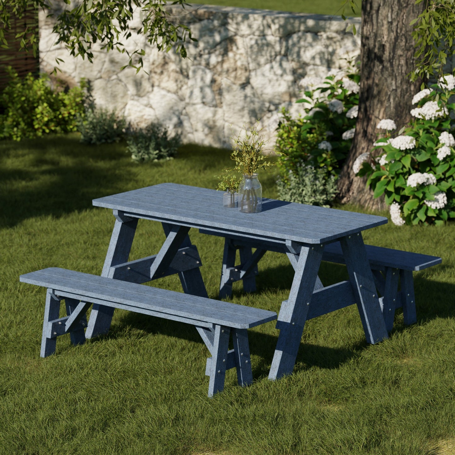 Wildridge Heritage 72" Picnic Table with Detached Benches - LEAD TIME TO SHIP 4 TO 6 WEEKS