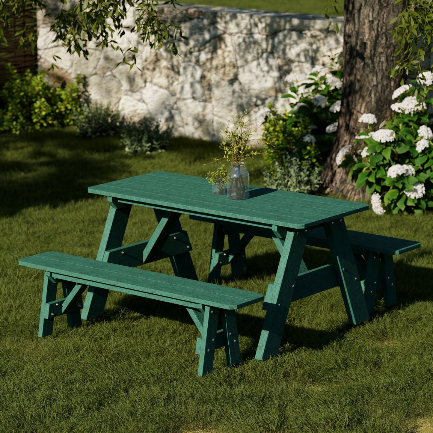 Wildridge Heritage 72" Picnic Table with Detached Benches - LEAD TIME TO SHIP 4 TO 6 WEEKS