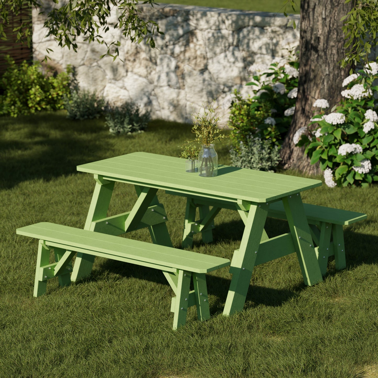 Wildridge Heritage 72" Picnic Table with Detached Benches - LEAD TIME TO SHIP 4 TO 6 WEEKS