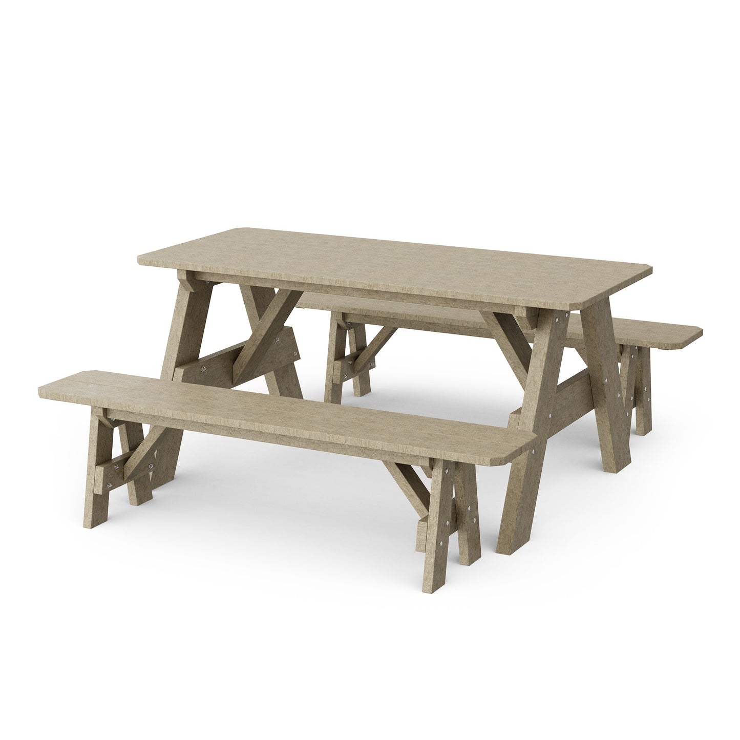 Wildridge Heritage 72" Picnic Table with Detached Benches - LEAD TIME TO SHIP 4 TO 6 WEEKS