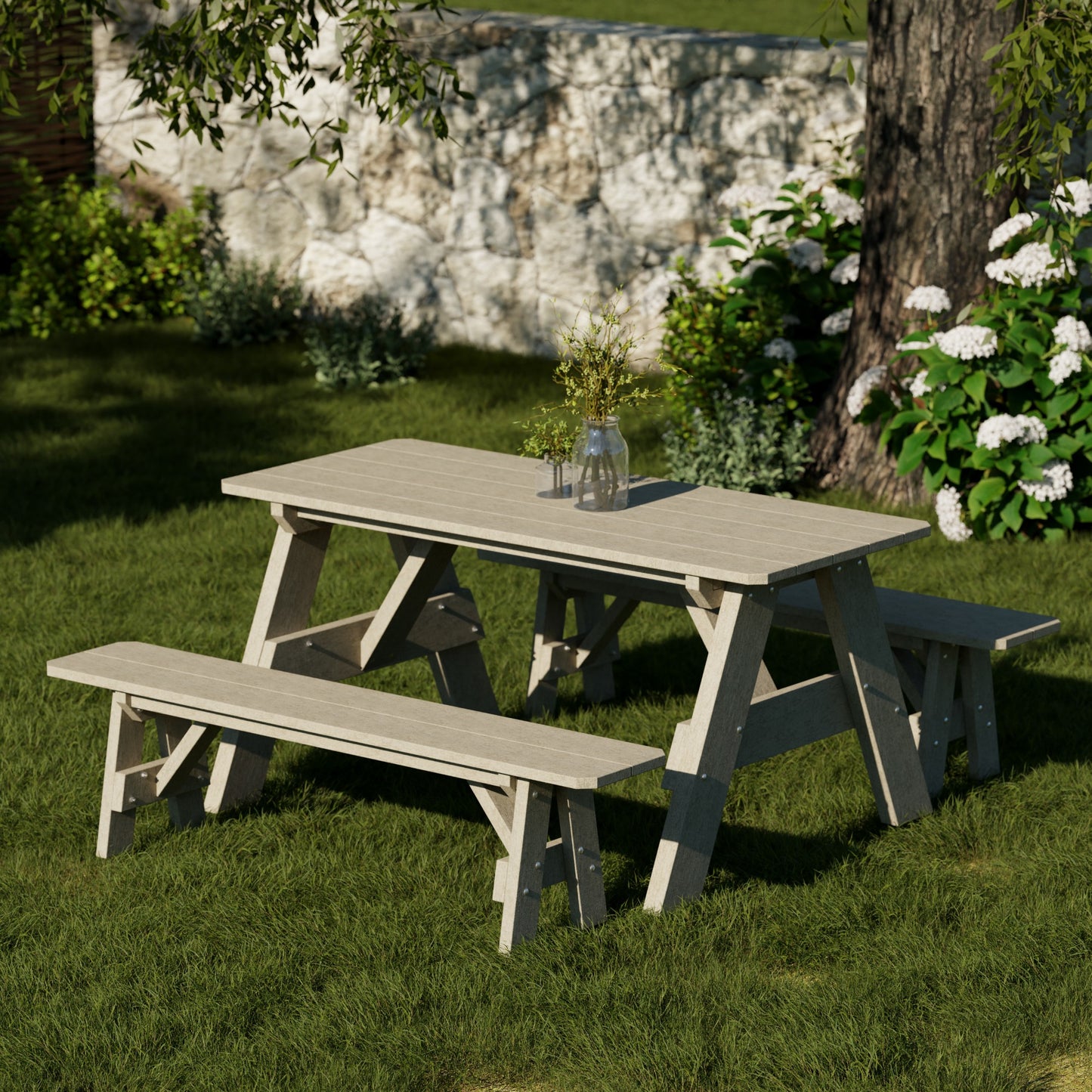 Wildridge Heritage 72" Picnic Table with Detached Benches - LEAD TIME TO SHIP 4 TO 6 WEEKS