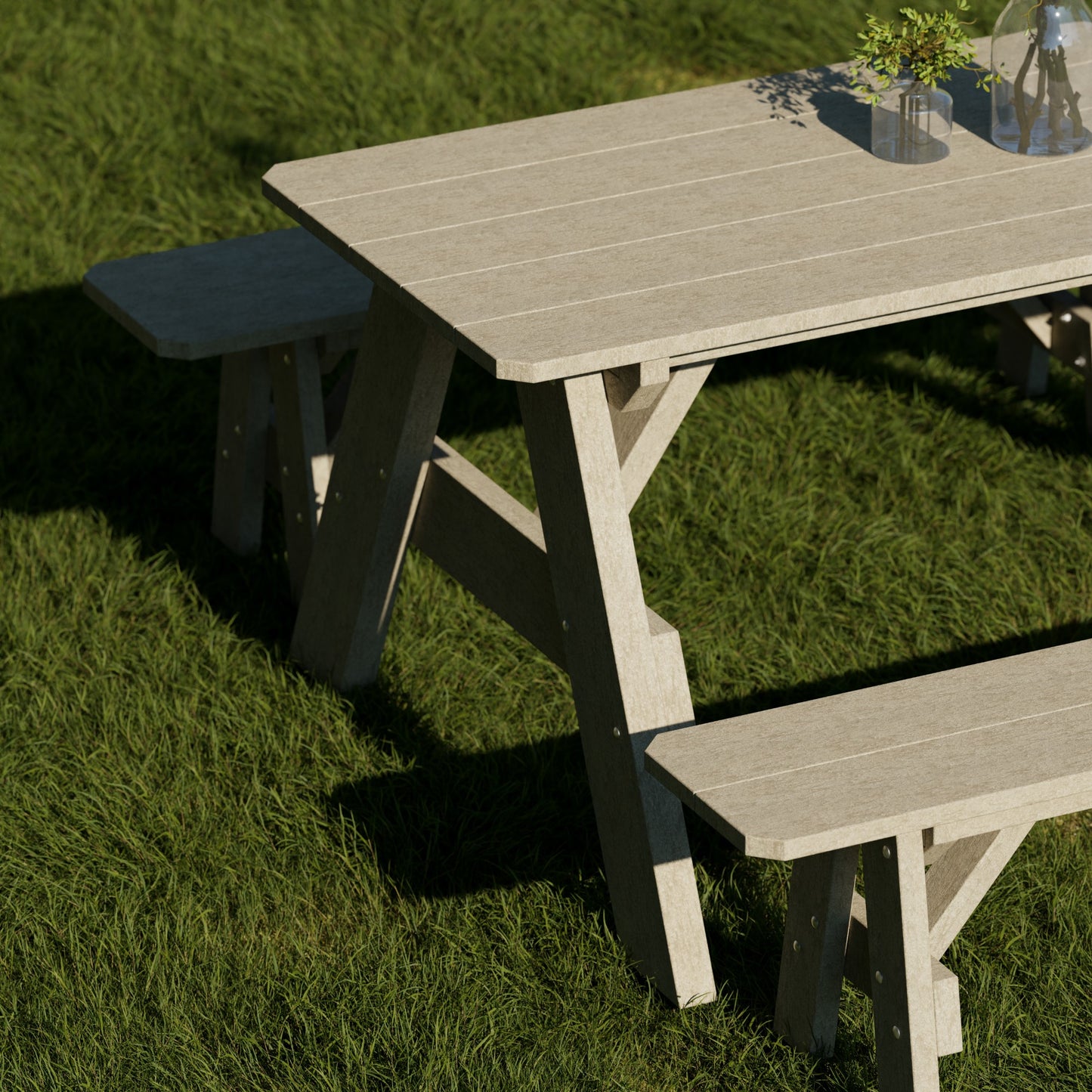 Wildridge Heritage 72" Picnic Table with Detached Benches - LEAD TIME TO SHIP 4 TO 6 WEEKS