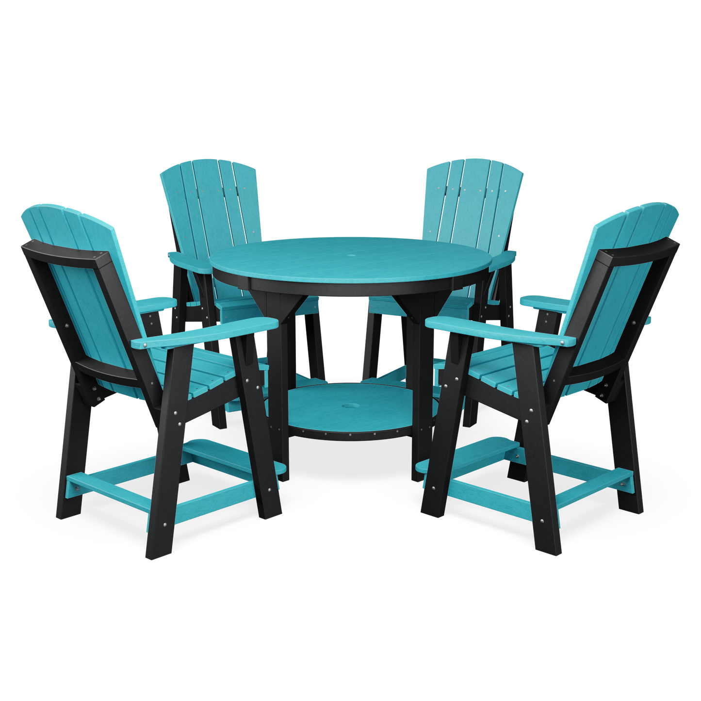 Wildridge Recycled Plastic Heritage 5 Piece 48" Pub Table Set with 4 Balcony Chairs (Counter Height ) - LEAD TIME TO SHIP 6 WEEKS OR LESS