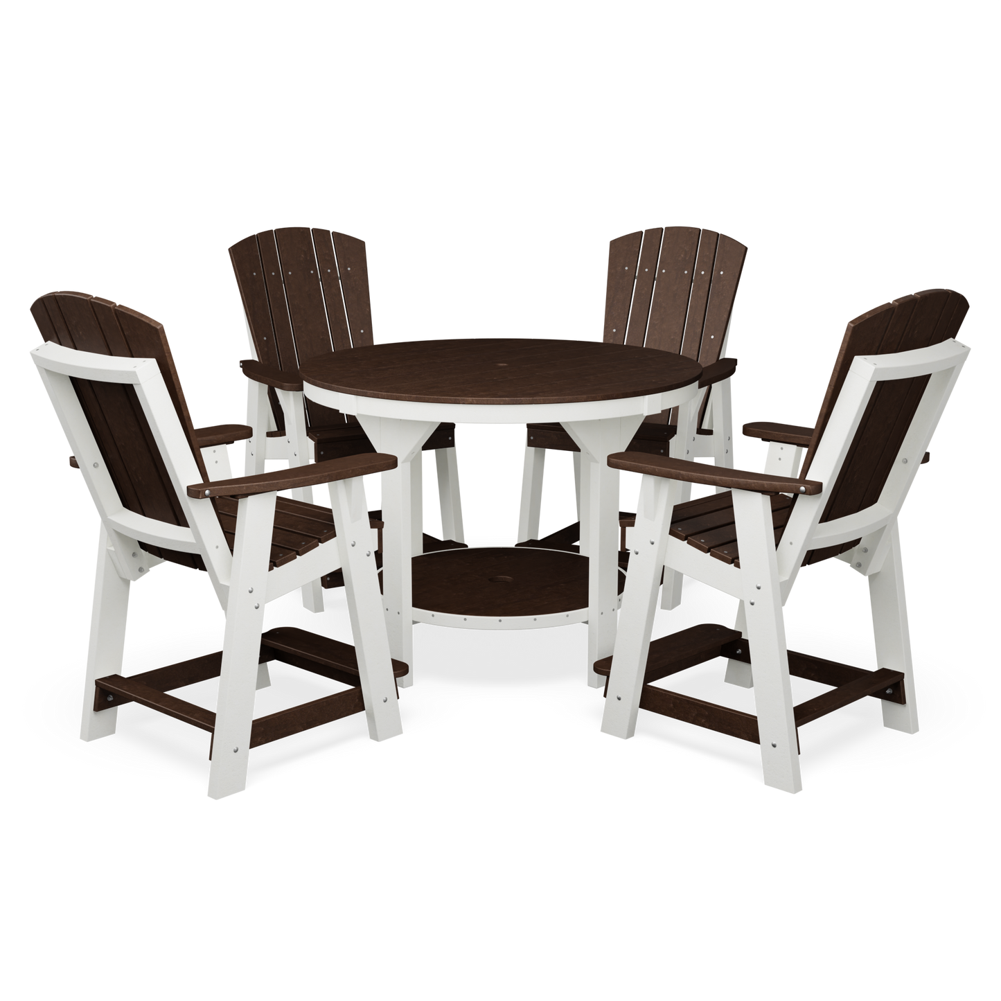Wildridge Recycled Plastic Heritage 5 Piece 48" Pub Table Set with 4 Balcony Chairs (Counter Height ) - LEAD TIME TO SHIP 6 WEEKS OR LESS