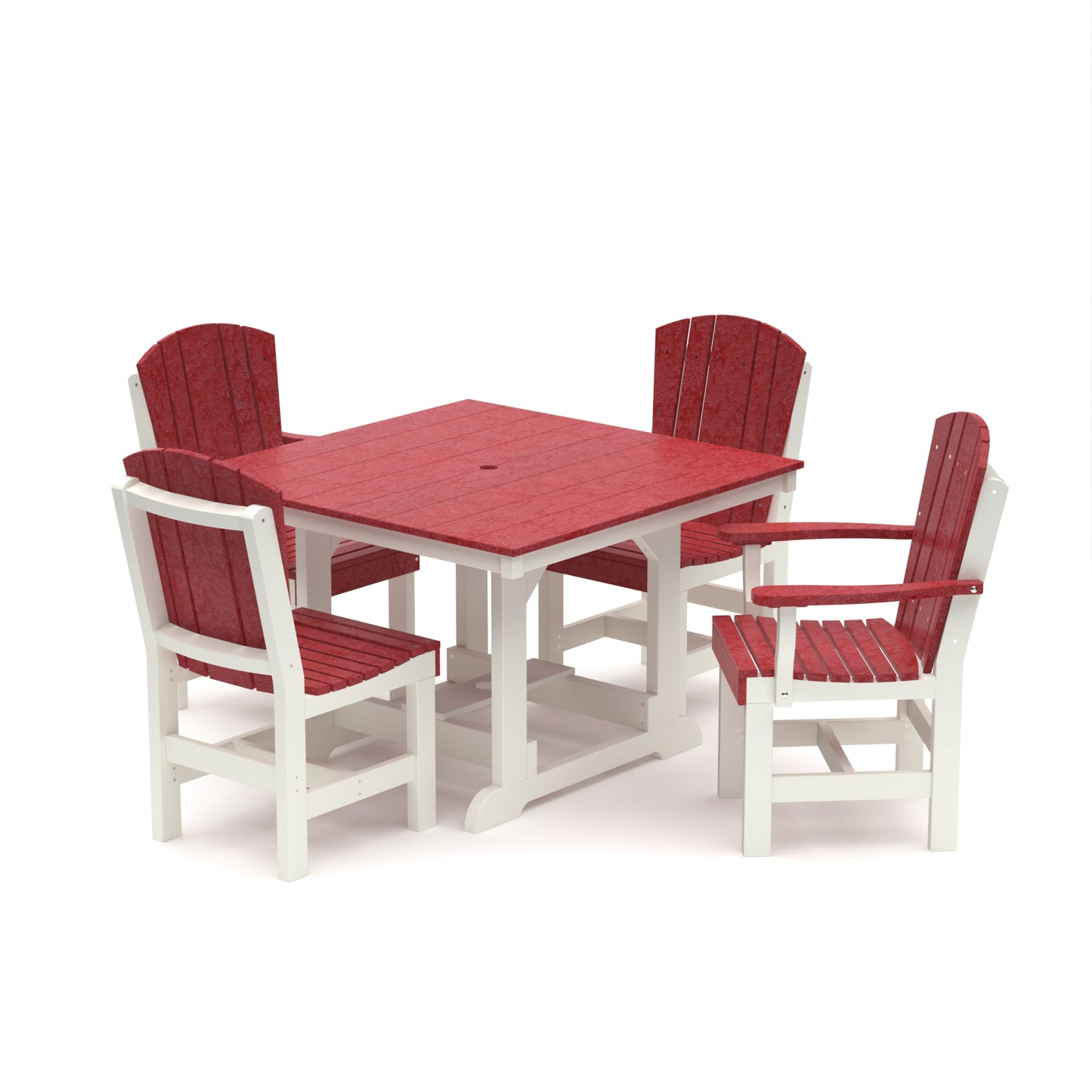 Wildridge Heritage Recycled Plastic 44x44 Table Set with 4 Dining Chairs - LEAD TIME TO SHIP 6 WEEKS OR LESS