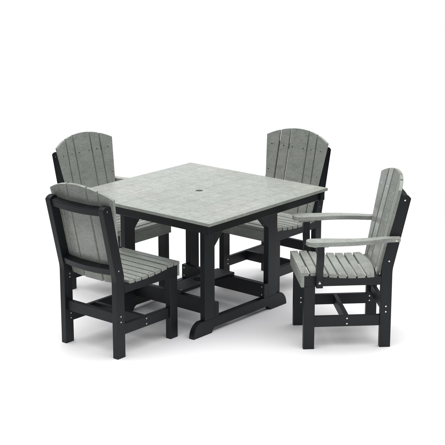 Wildridge Heritage Recycled Plastic 44x44 Table Set with 4 Dining Chairs - LEAD TIME TO SHIP  4 WEEKS