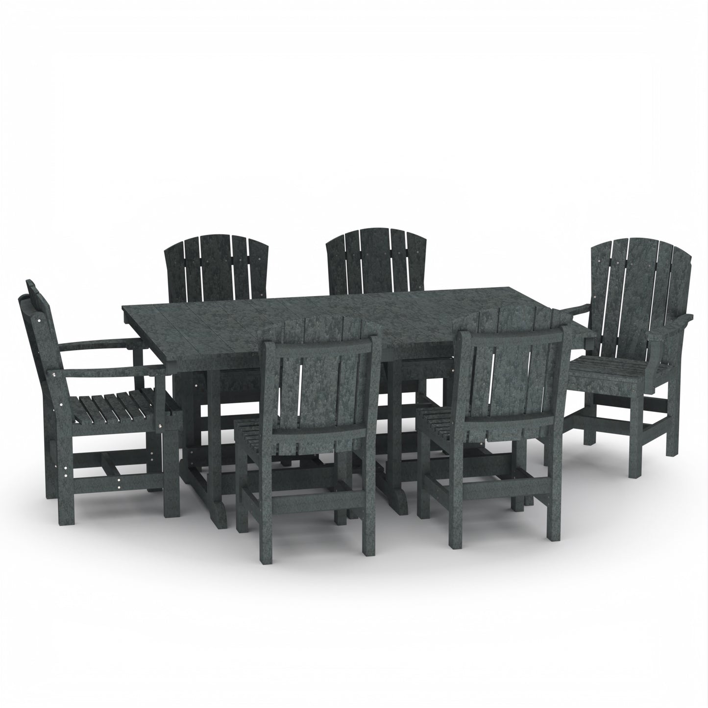 Wildridge Recycled Plastic Outdoor Heritage 44”x72” Table Set with 4 Dining Chairs & 2 Arm Chairs - LEAD TIME TO SHIP 6 WEEKS OR LESS