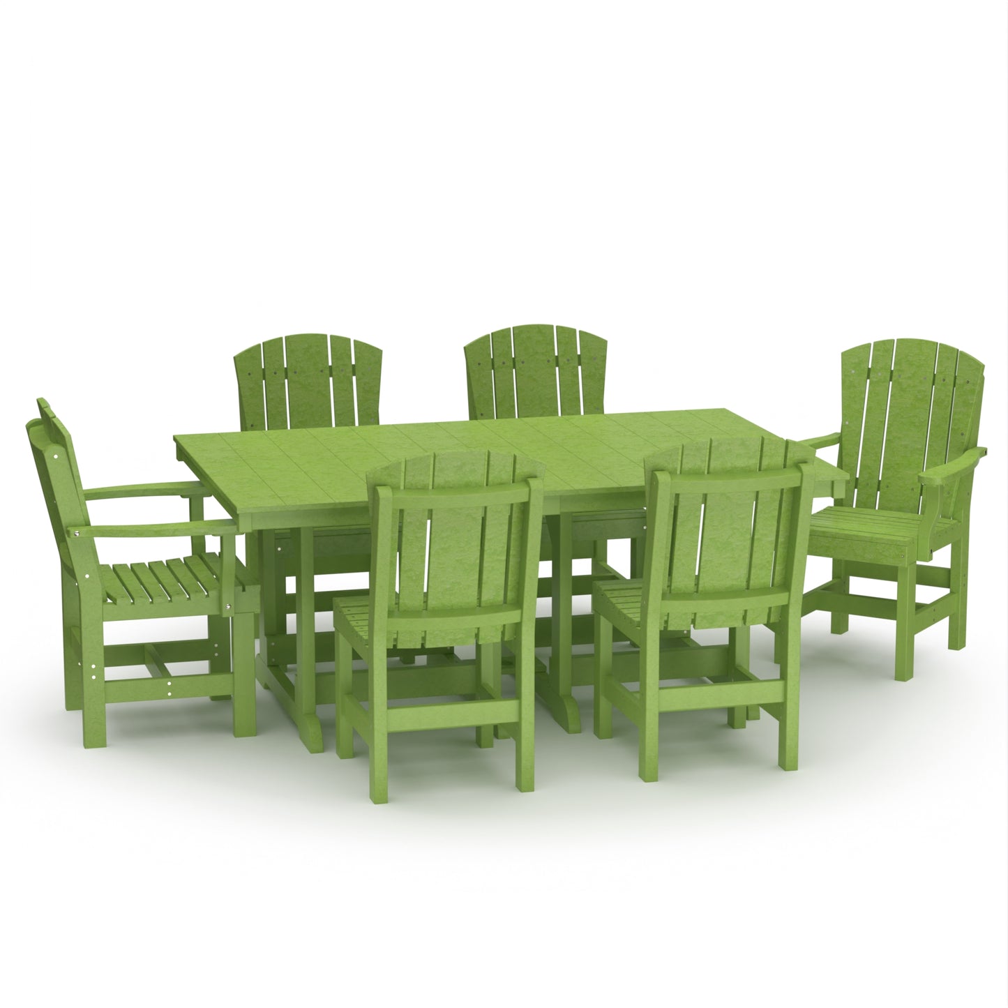 Wildridge Recycled Plastic Outdoor Heritage 44”x72” Table Set with 4 Dining Chairs & 2 Arm Chairs - LEAD TIME TO SHIP 6 WEEKS OR LESS