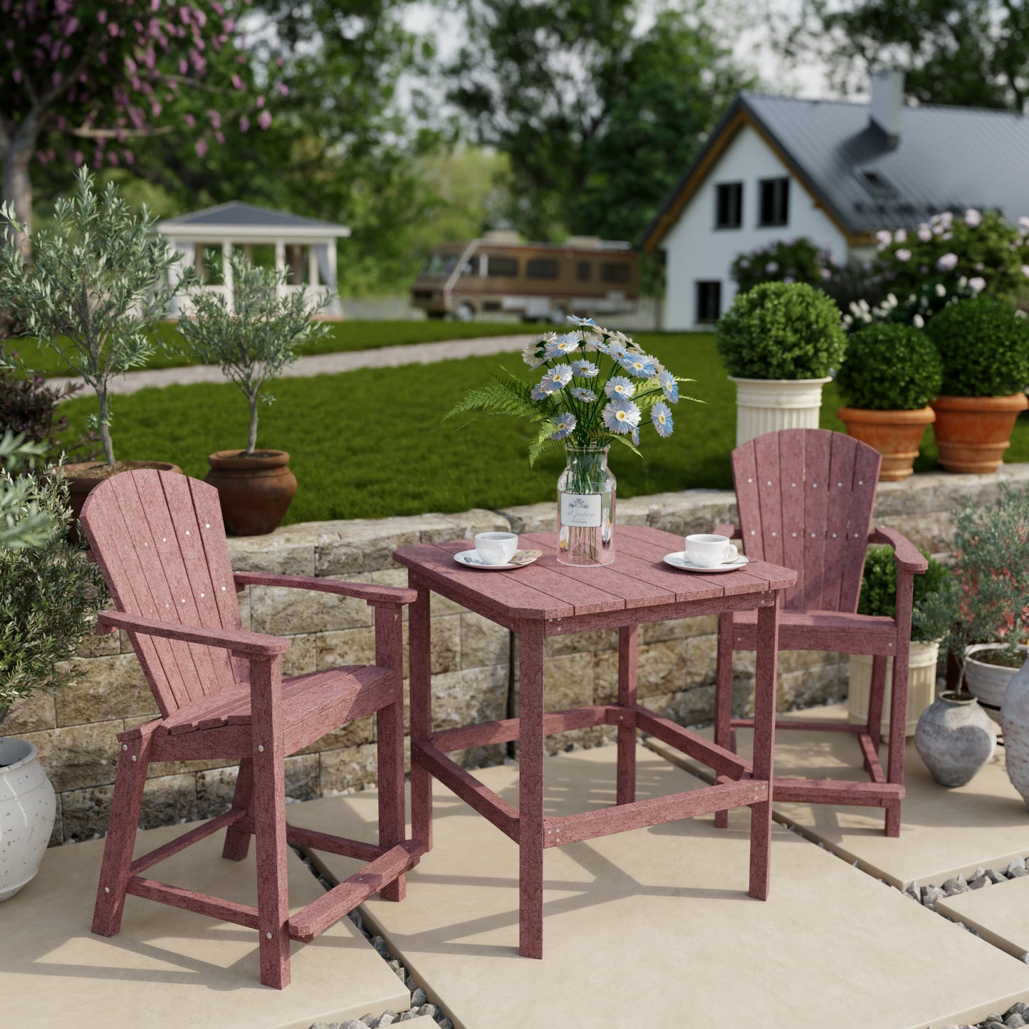 Wildridge Classic Outdoor 3-Piece Counter Set (COUNTER HEIGHT) - LEAD TIME TO SHIP 4 TO 6 WEEKS