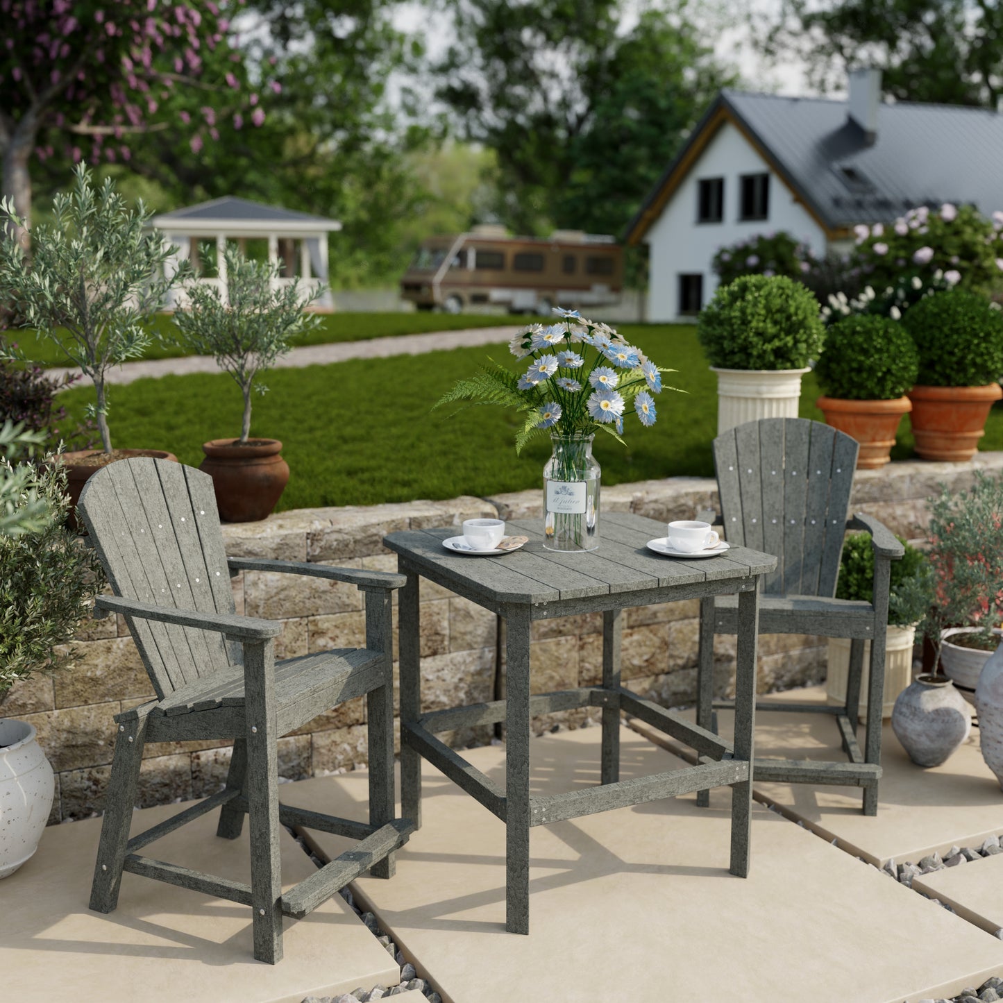 Wildridge Classic Outdoor 3-Piece Counter Set (COUNTER HEIGHT) - LEAD TIME TO SHIP 4 TO 6 WEEKS