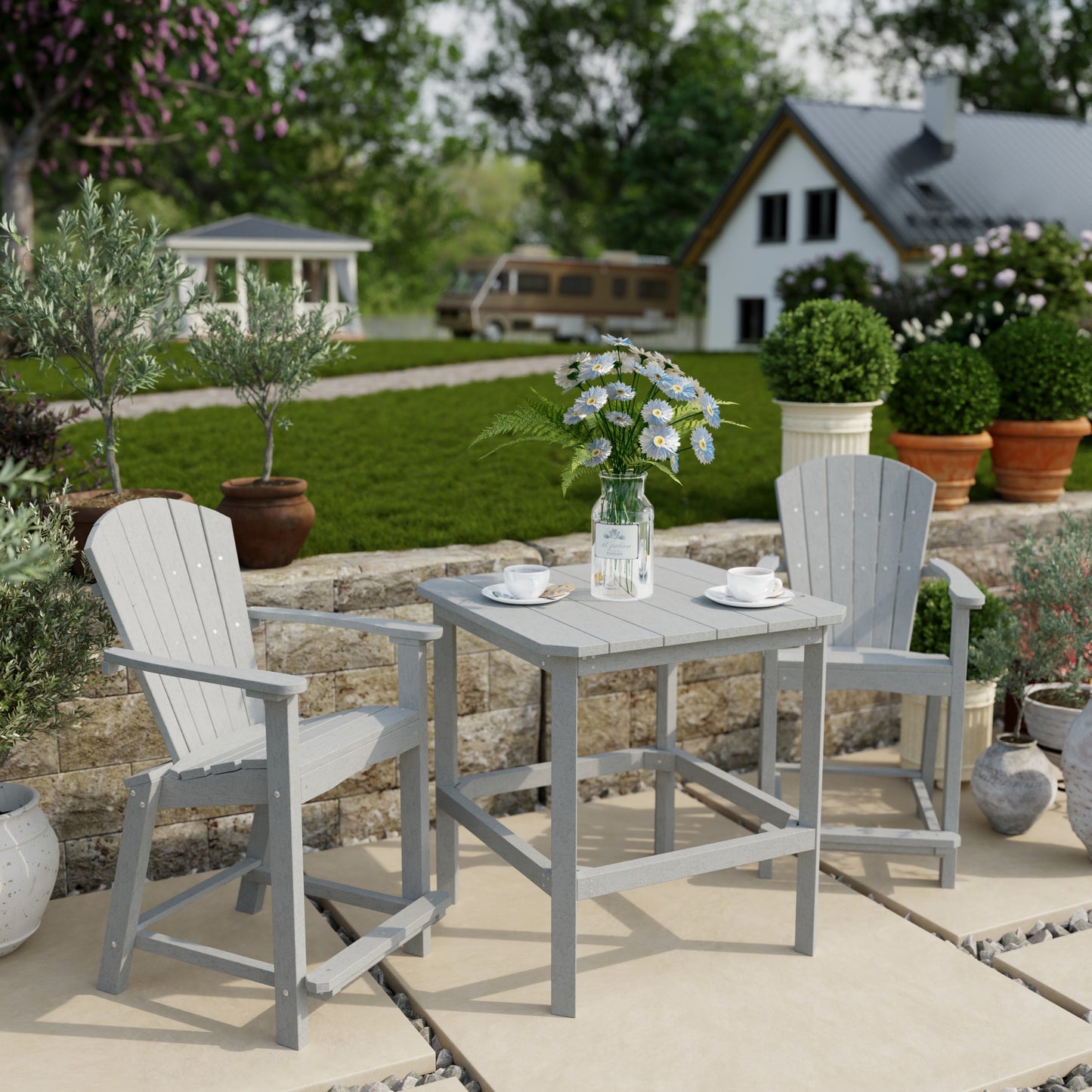 Wildridge Classic Outdoor 3-Piece Counter Set (COUNTER HEIGHT) - LEAD TIME TO SHIP 4 TO 6 WEEKS