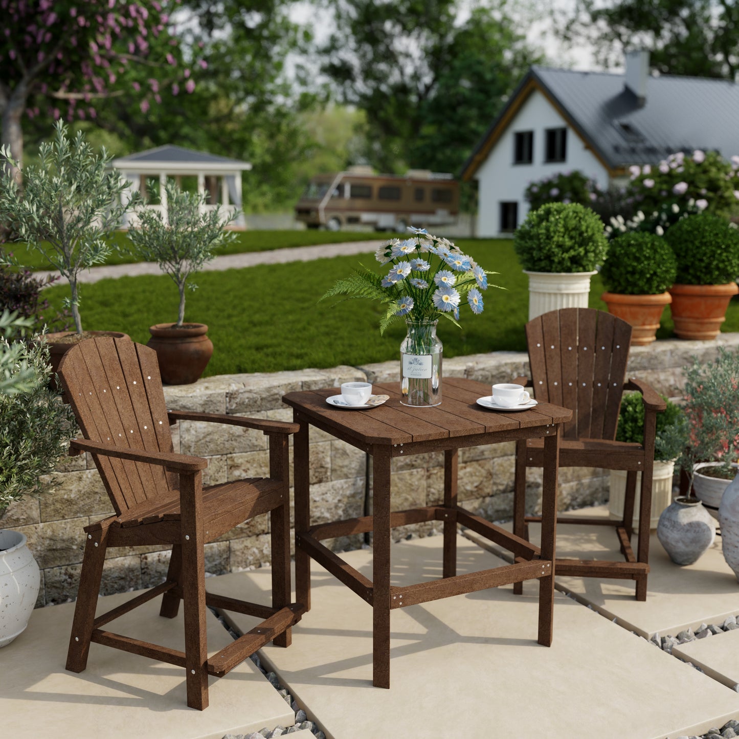 Wildridge Classic Outdoor 3-Piece Counter Set (COUNTER HEIGHT) - LEAD TIME TO SHIP 4 TO 6 WEEKS
