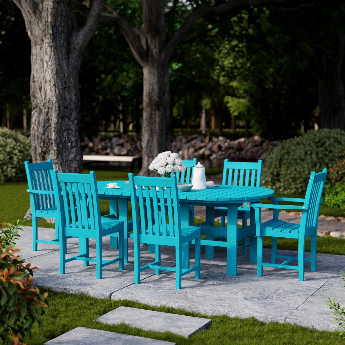 Wildridge Classic 7-PIECE 44" X 84" DINING SET (DINING HEIGHT) - LEAD TIME TO SHIP 4 TO 6 WEEKS
