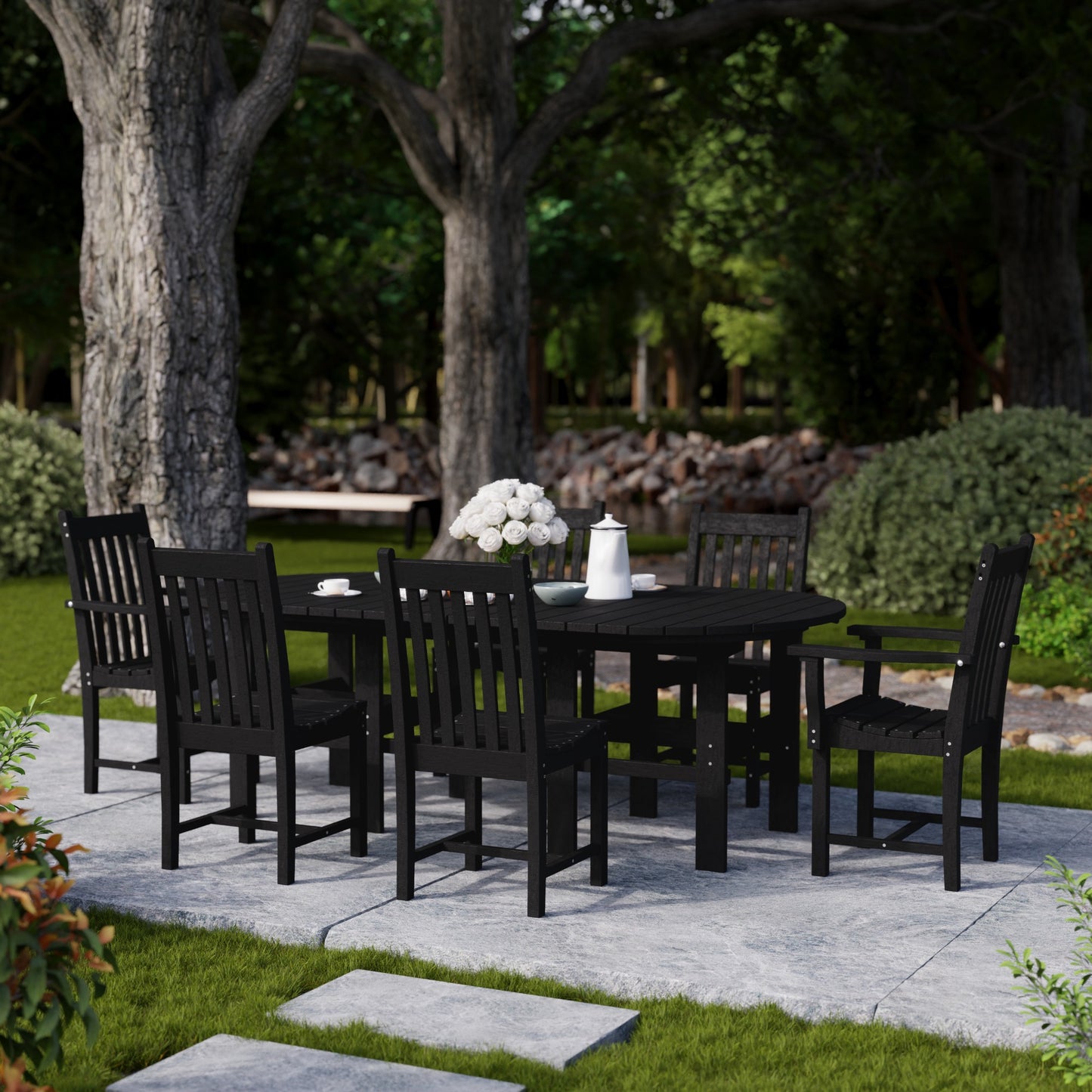 Wildridge Classic 7-PIECE 44" X 84" DINING SET (DINING HEIGHT) - LEAD TIME TO SHIP 4 TO 6 WEEKS