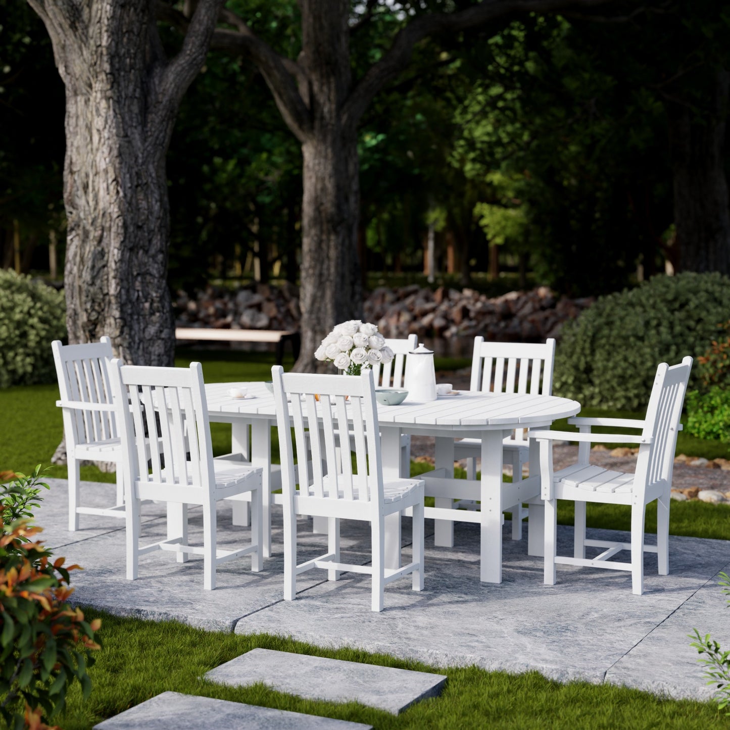 Wildridge Classic 7-PIECE 44" X 84" DINING SET (DINING HEIGHT) - LEAD TIME TO SHIP 4 TO 6 WEEKS